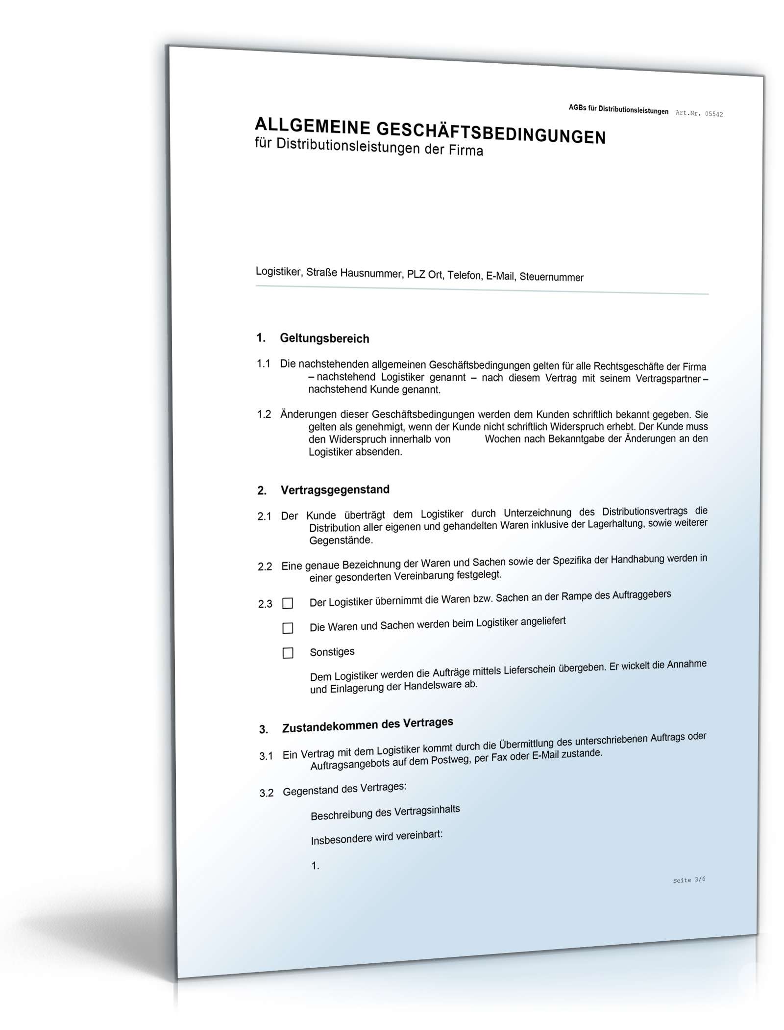 AGB Distributionsleistungen Word