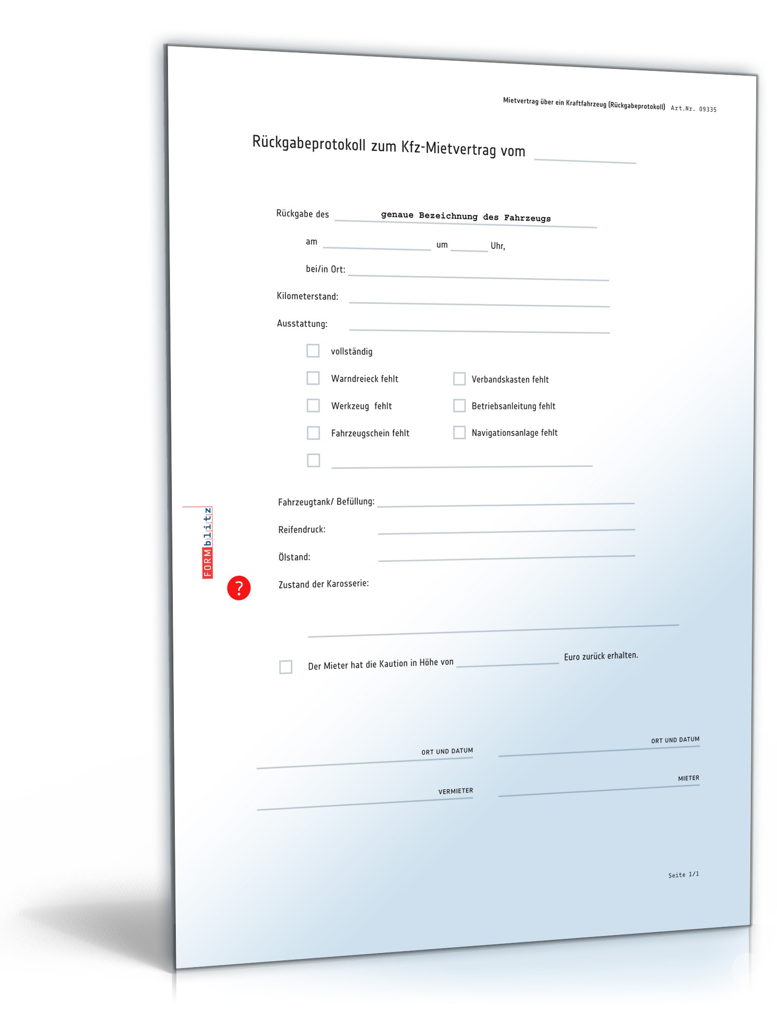 Kfz Mietvertrag PDF. Seite: 9