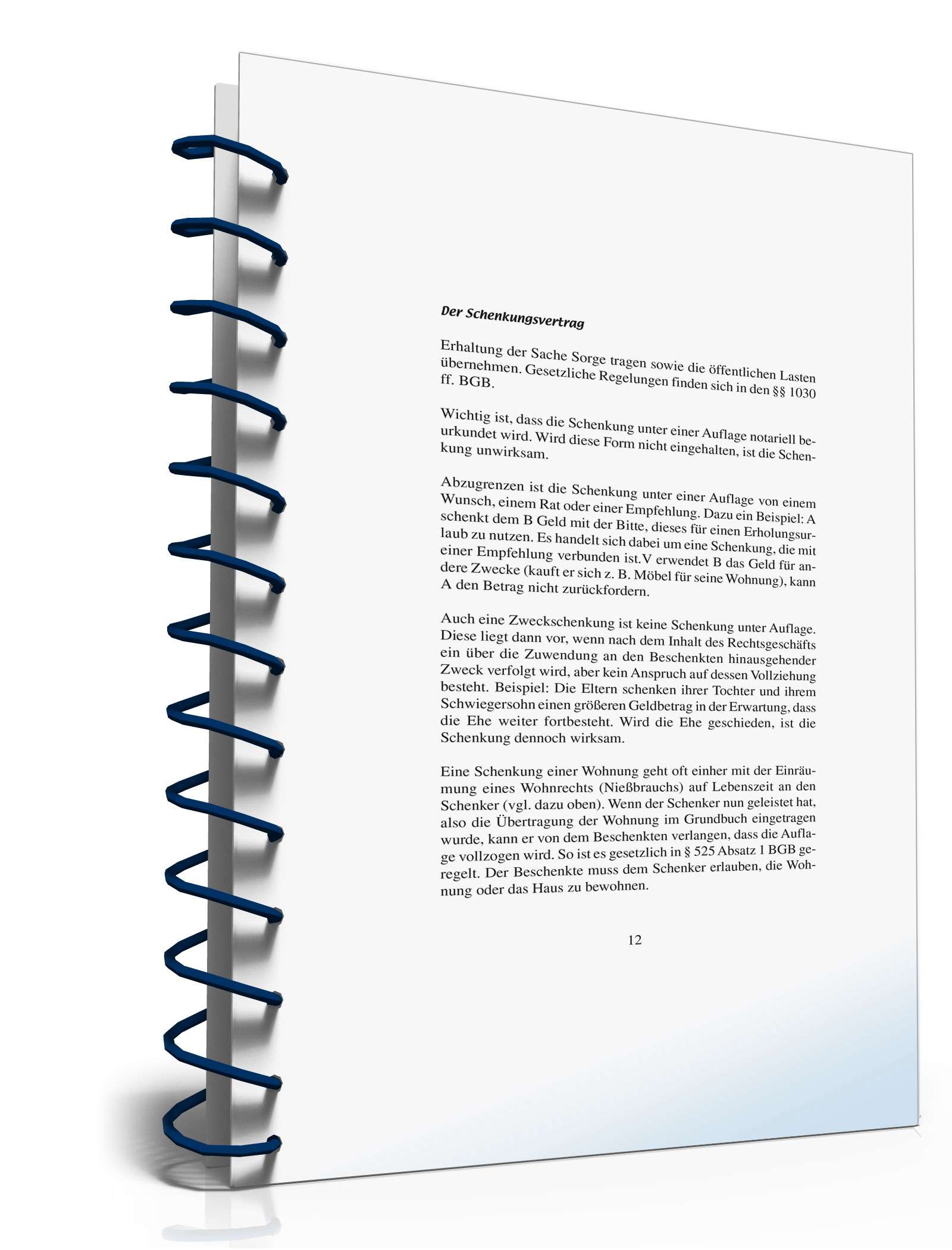 Ratgeber Schenkungsvertrag PDF. Seite: 12