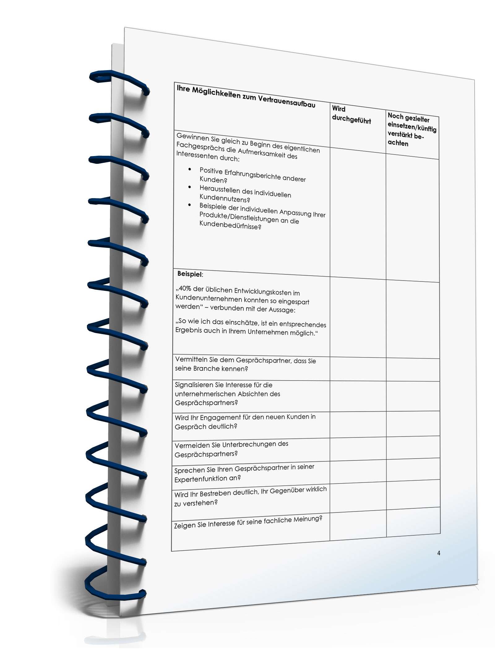Checkliste Gesprächseinstieg mit Geschäftskunden PDF. Seite: 4