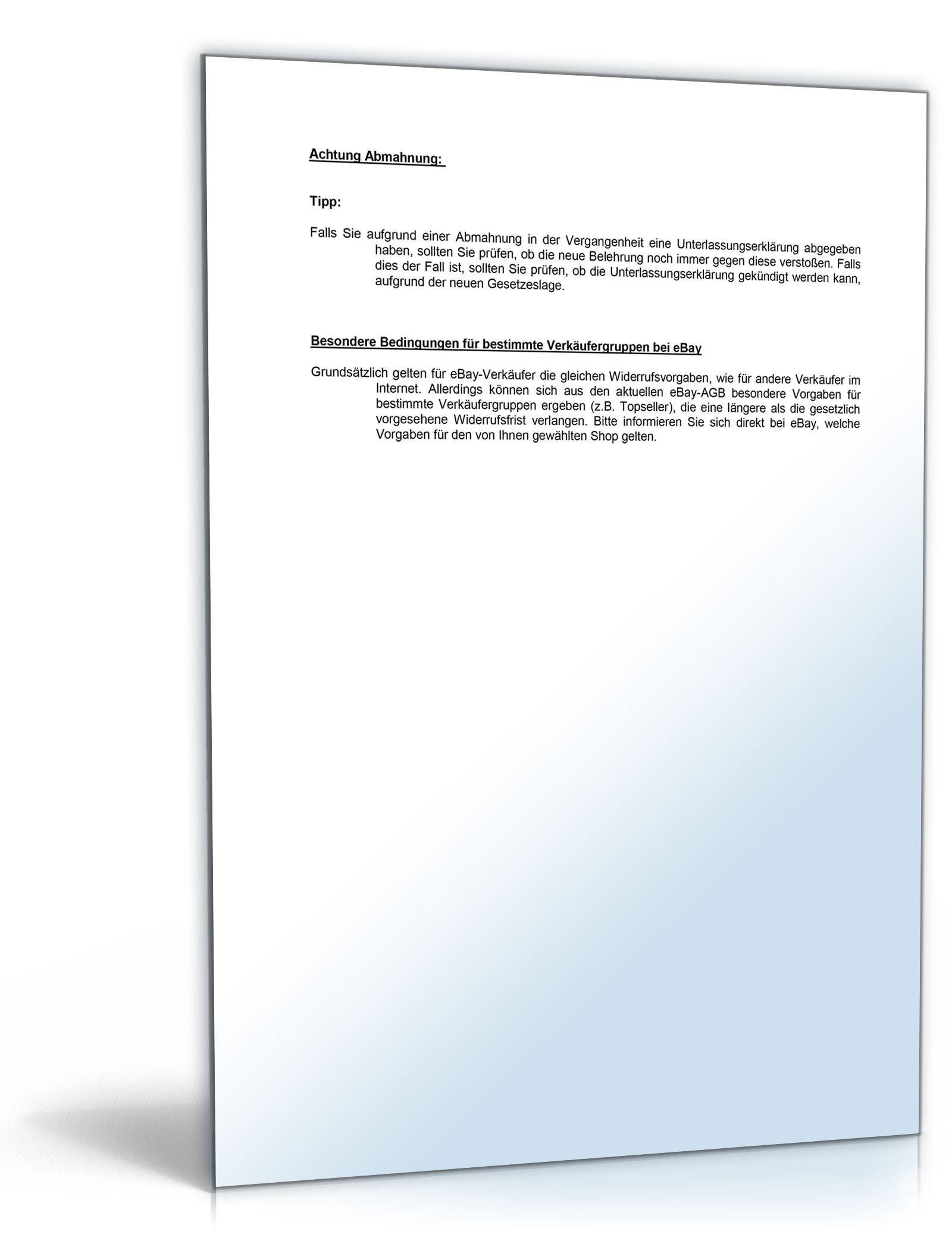 Widerrufsbelehrung für eBay-Verkäufer Word. Seite: 4