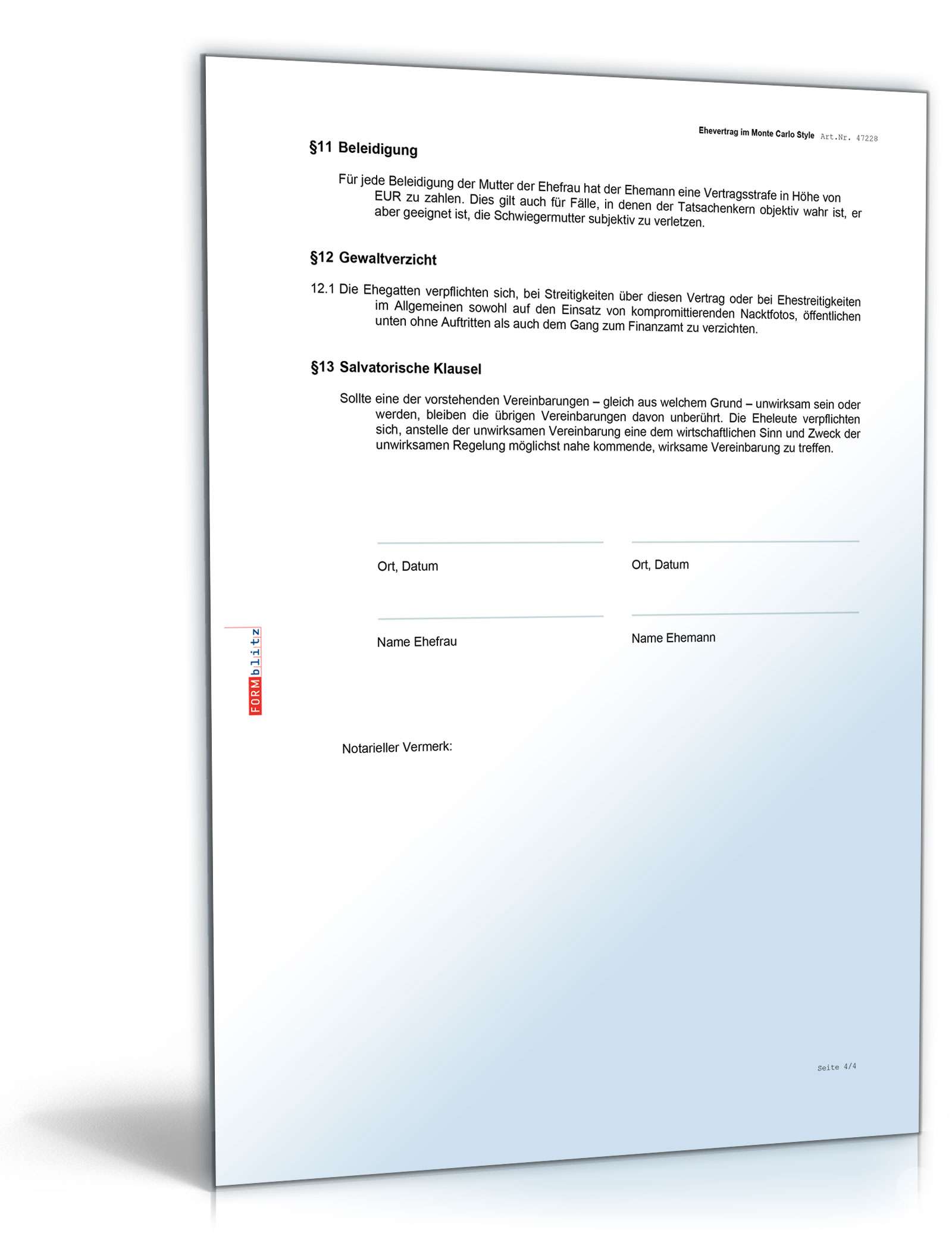 Ehevertrag Monte Carlo Style Fun-Vertrag Word. Seite: 4