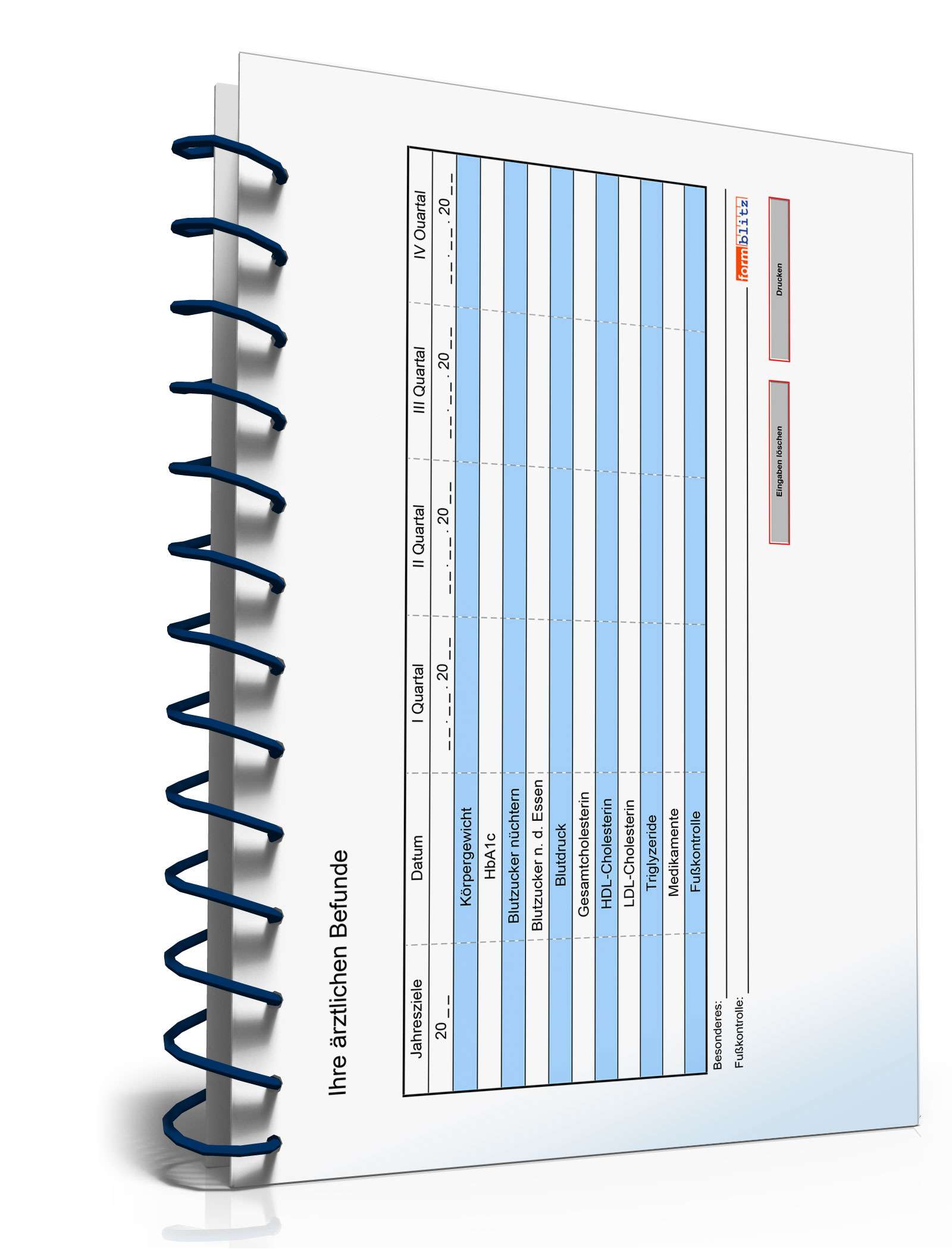 Diabetiker-Tagebuch PDF. Seite: 2