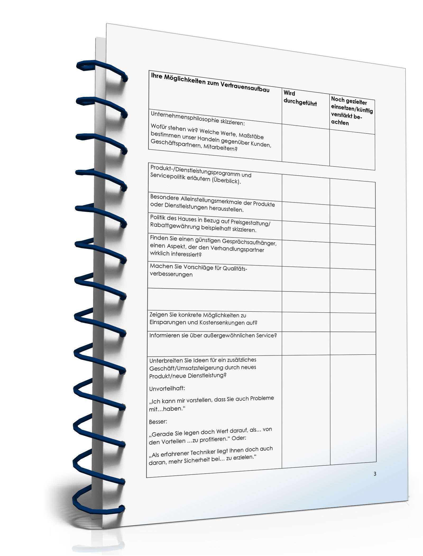 Checkliste Gesprächseinstieg mit Geschäftskunden PDF. Seite: 3