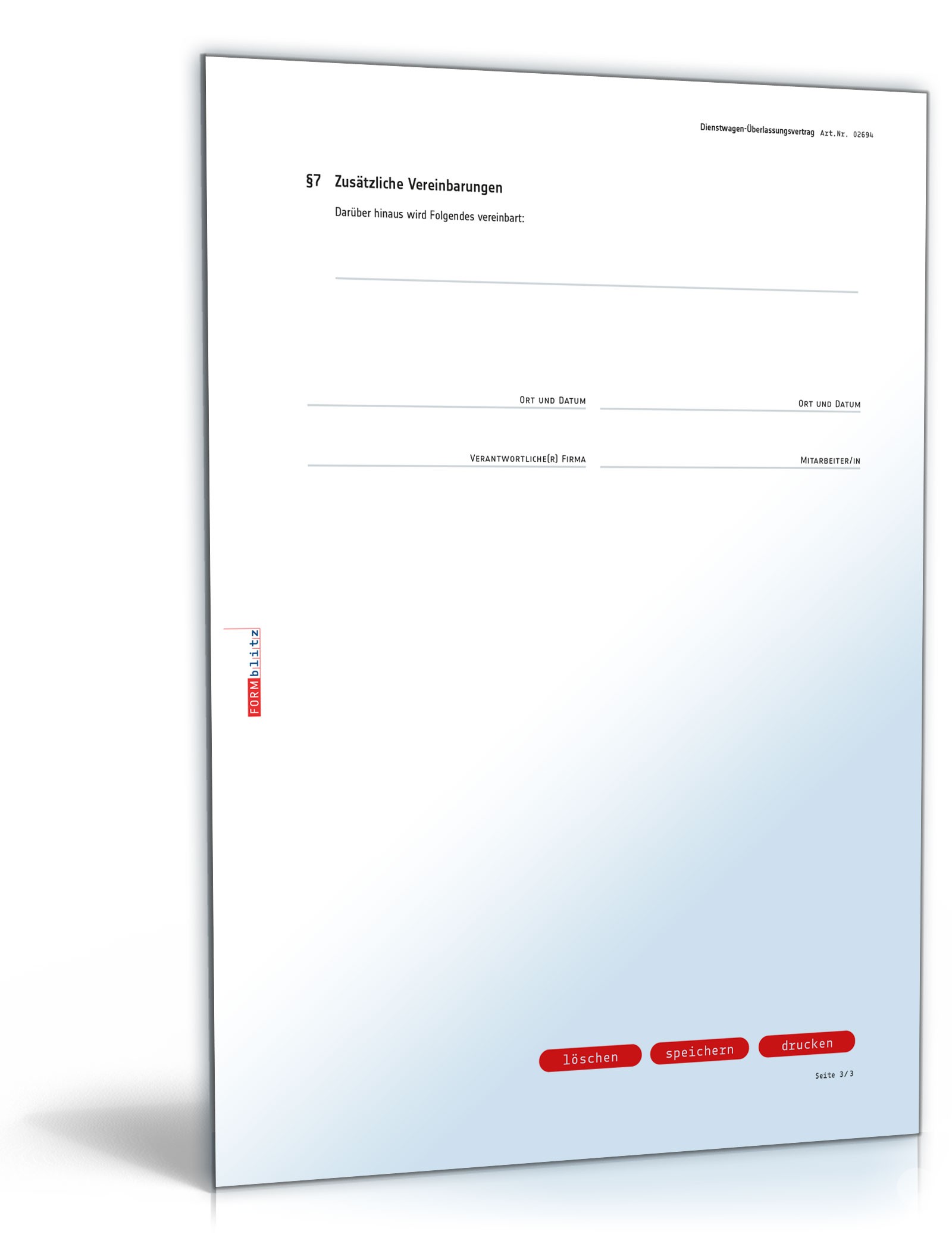 Dienstwagen-Überlassungsvertrag PDF. Seite: 3
