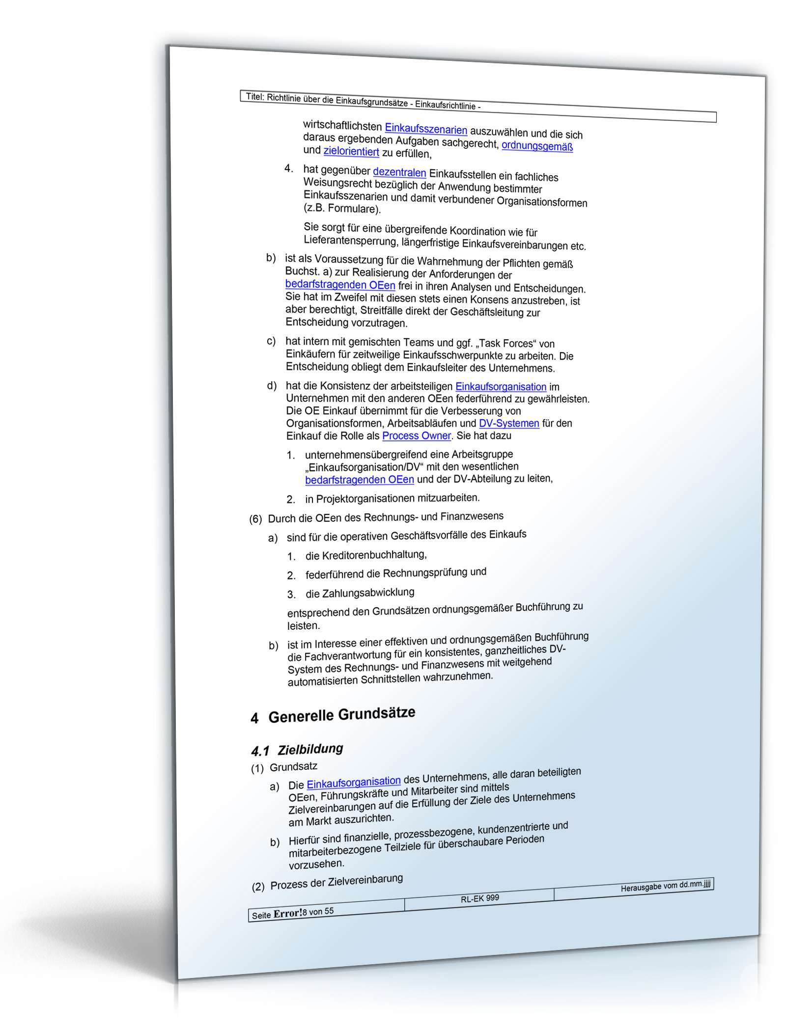 Richtlinien über die Einkaufsgrundsätze Word. Seite: 8