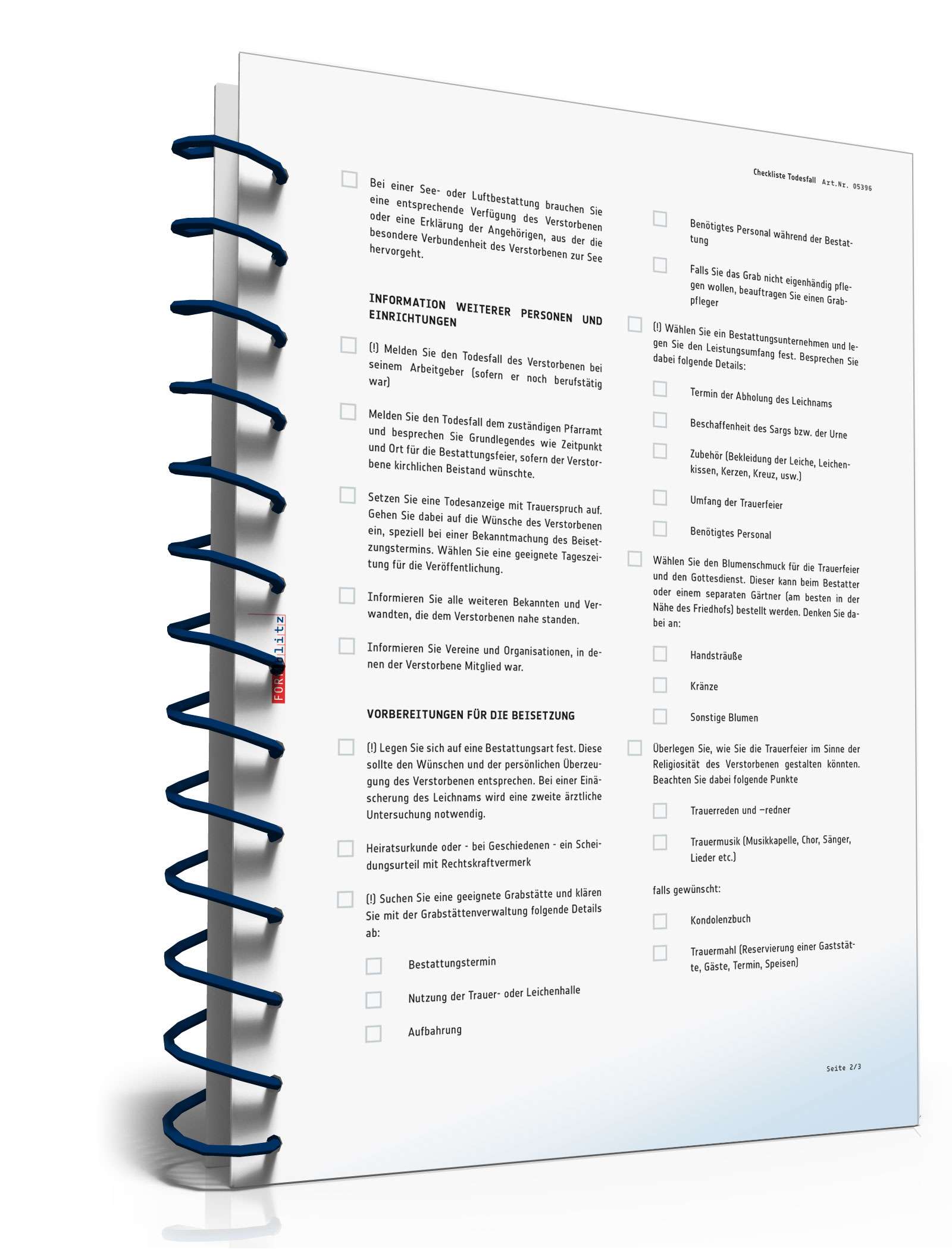 Checkliste Trauerfall PDF. Seite: 2