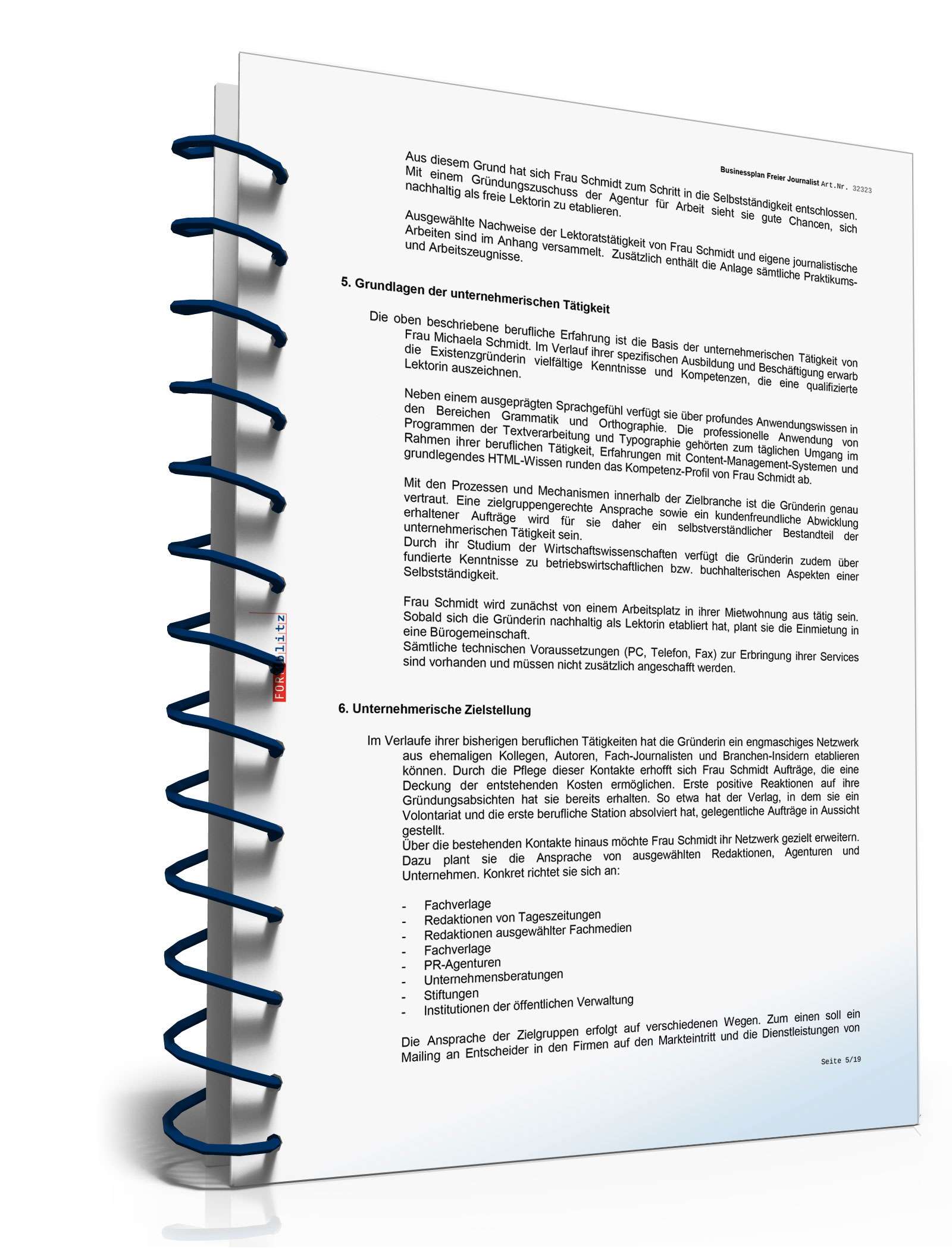 Businessplan Freier Lektor Excel. Seite: 7