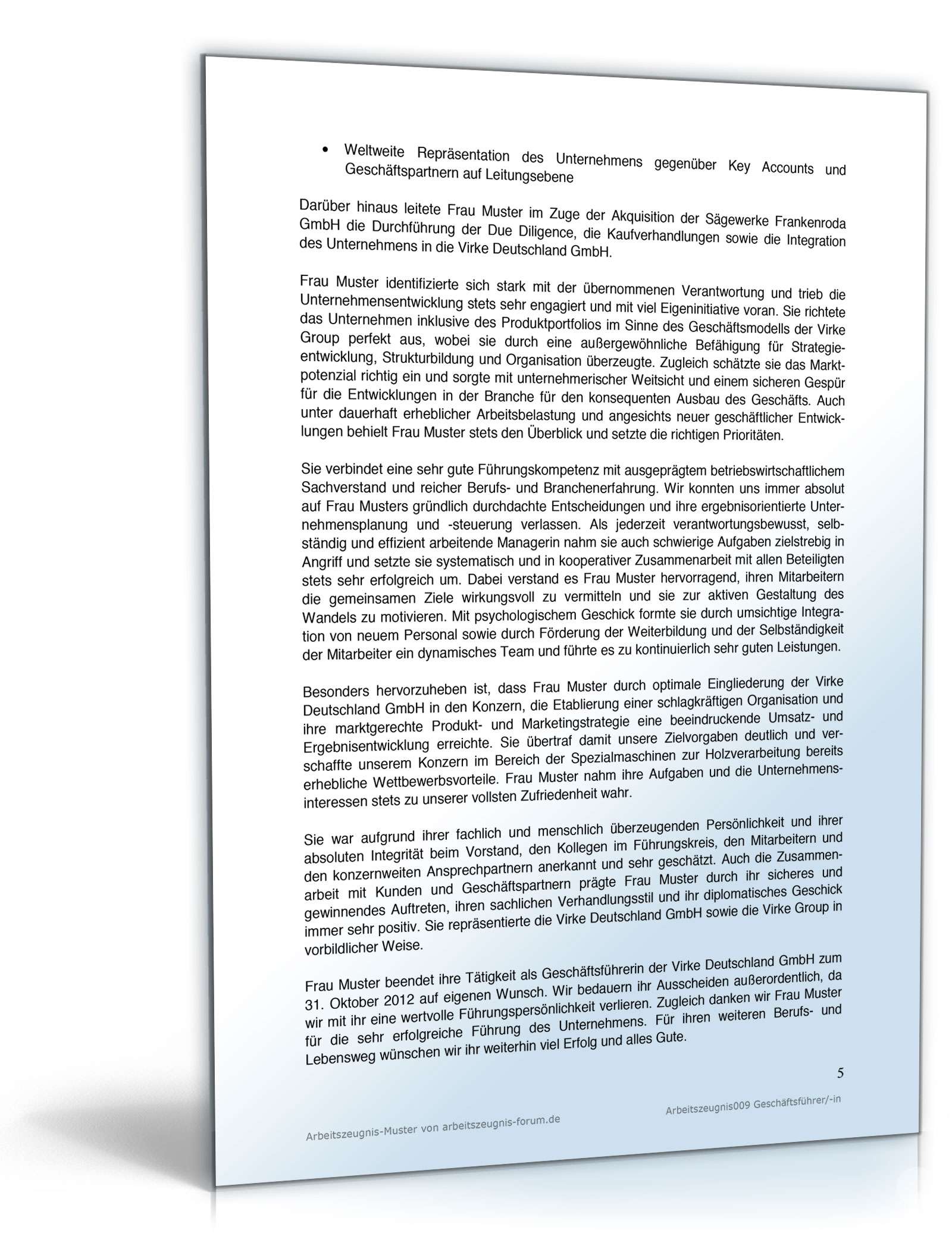 Arbeitszeugnis Geschäftsführer  PDF. Seite: 5