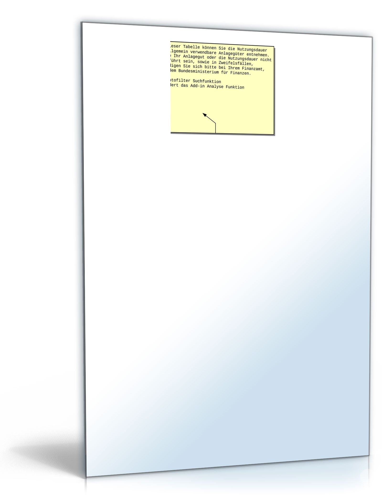 Anlagenverzeichnis Excel. Seite: 15