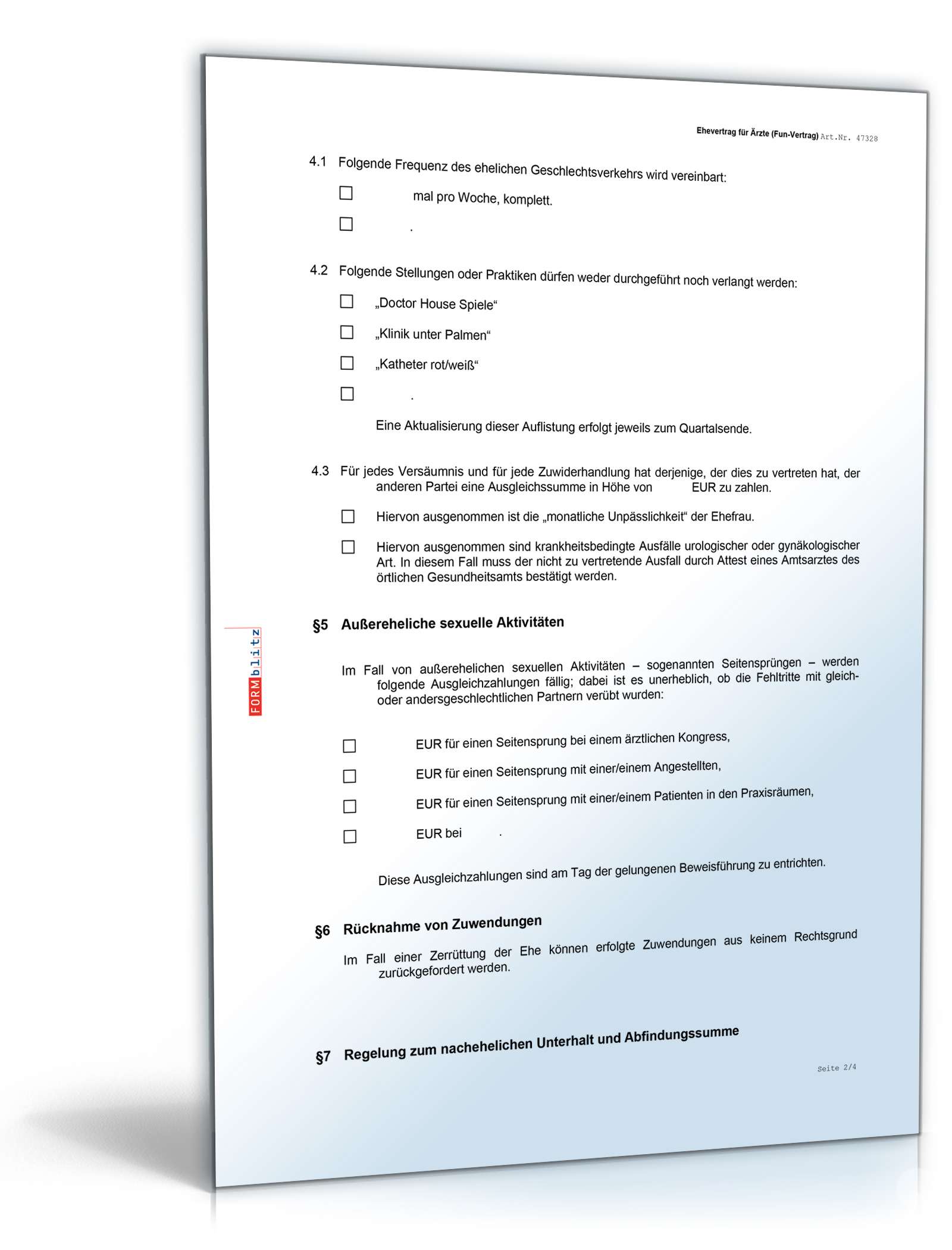 Ehevertrag Ärzte Fun-Vertrag Word. Seite: 2