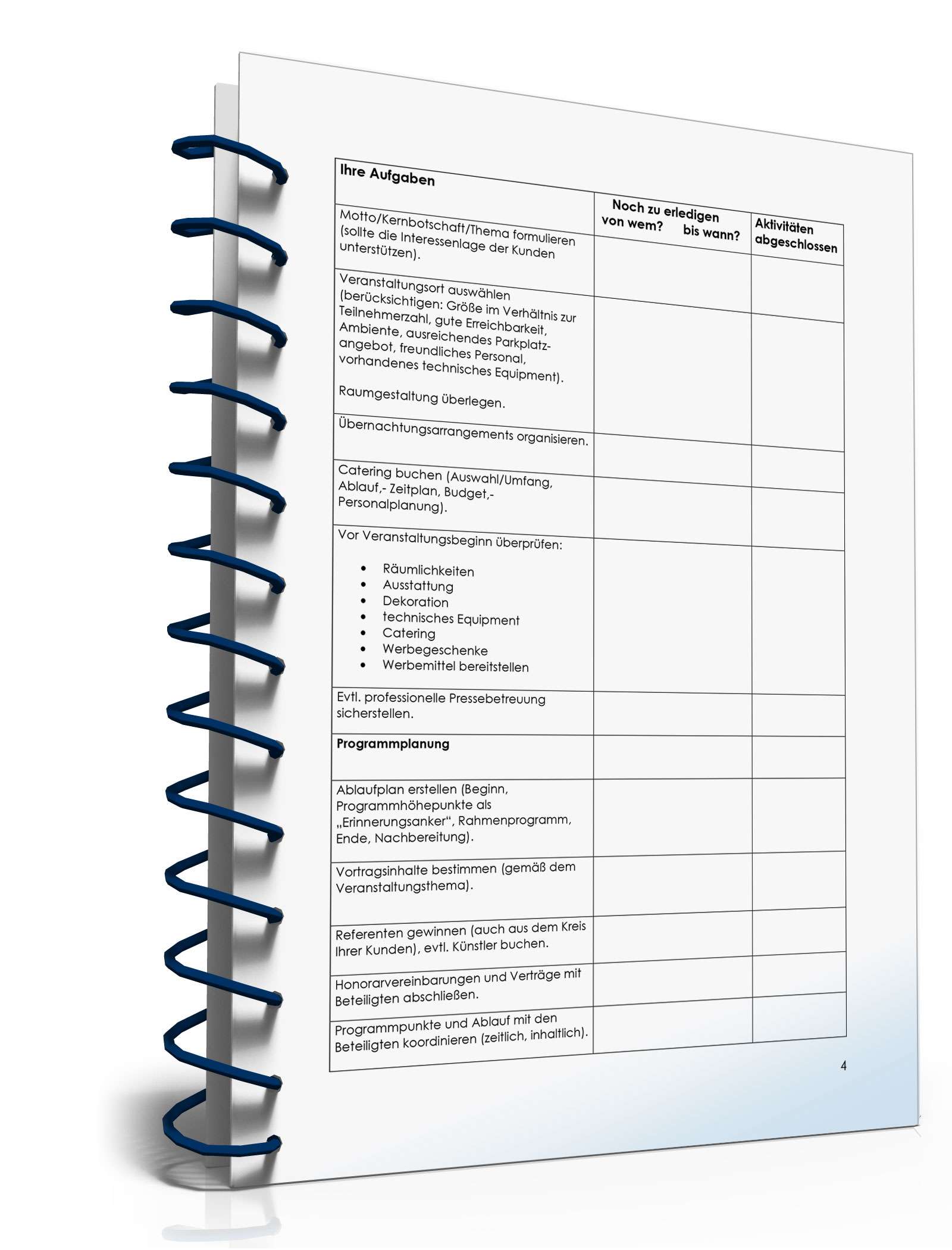 Checkliste Kundenveranstaltung PDF. Seite: 4