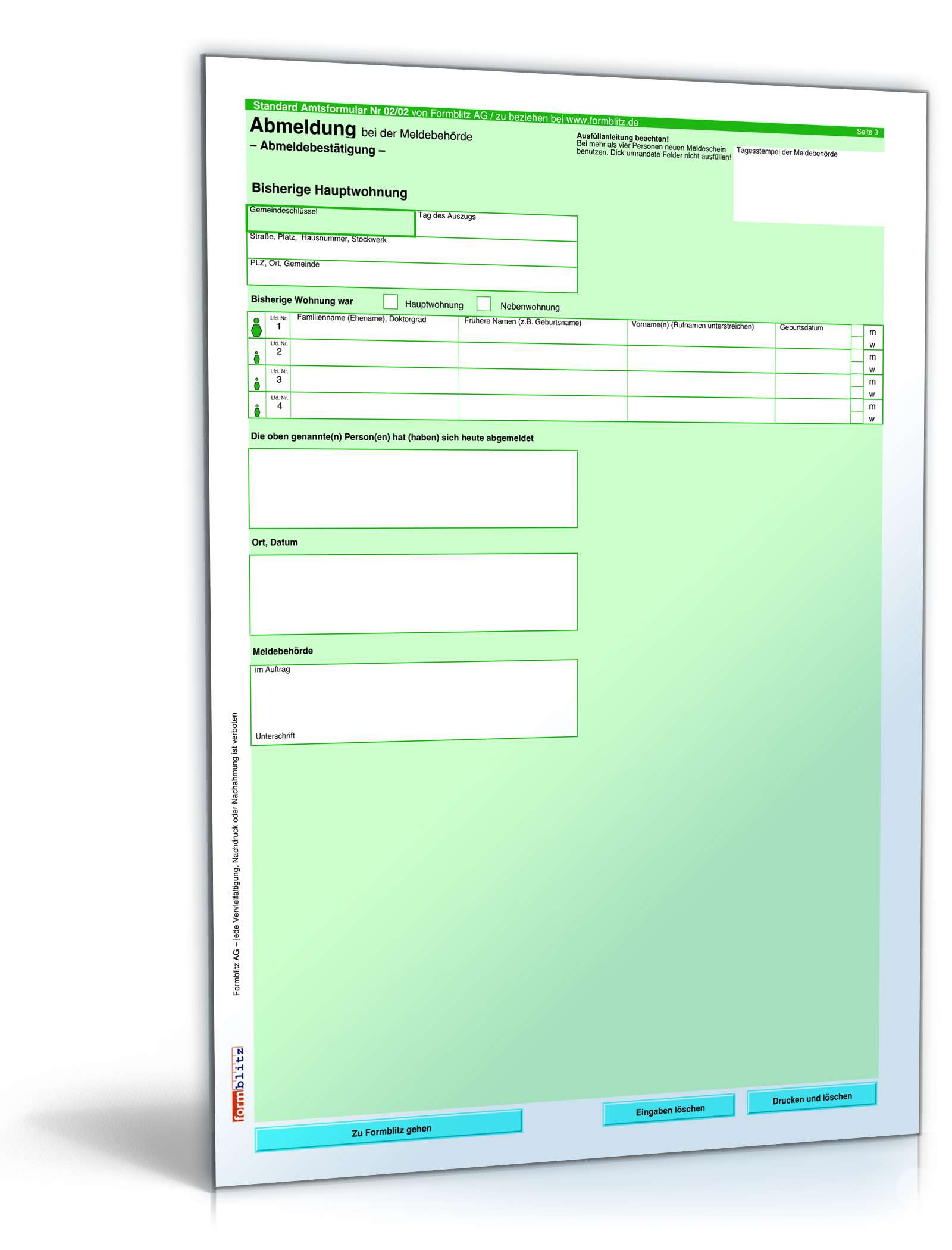 Abmeldung Meldebehörde PDF. Seite: 2