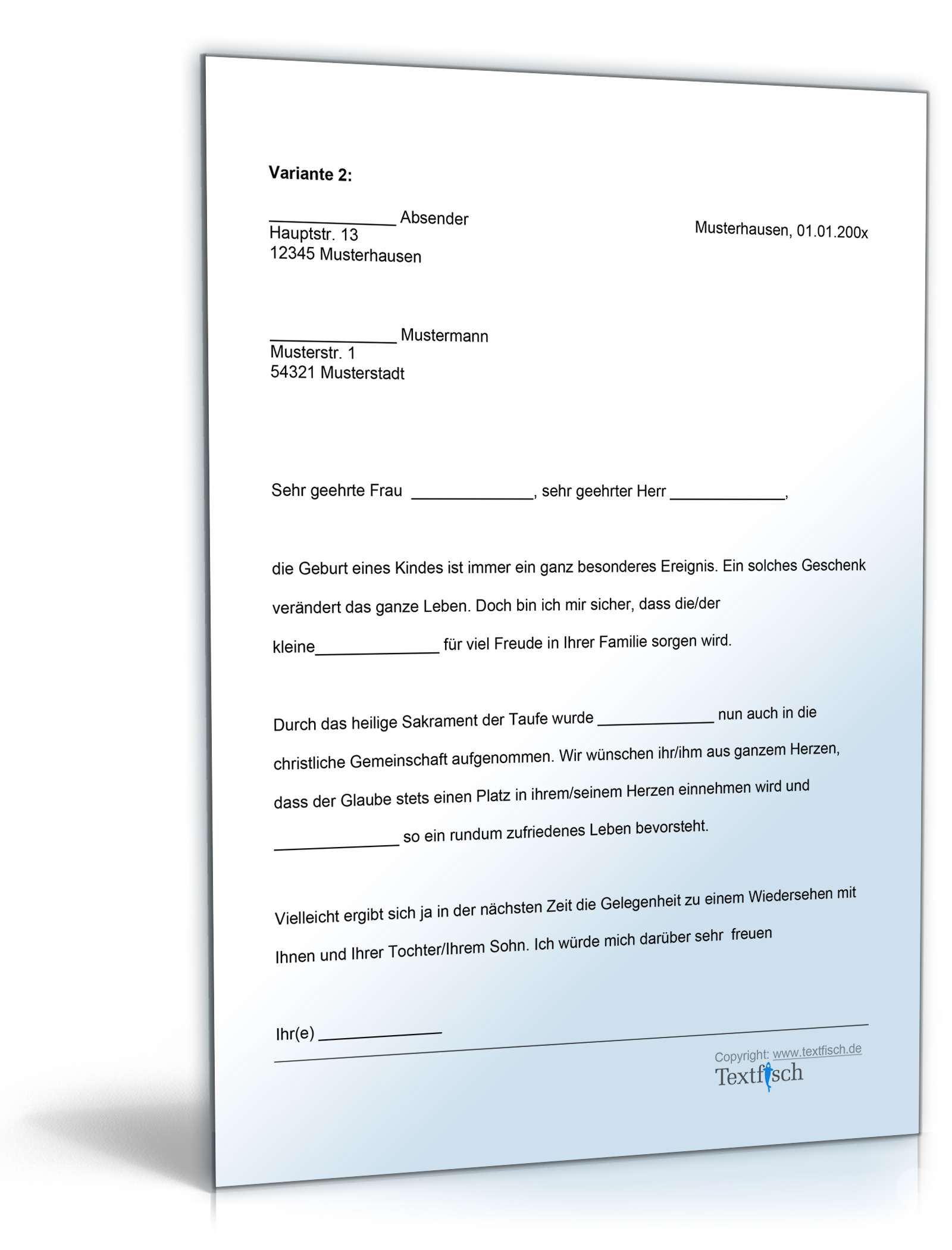 Gratulation Taufe Kind Word. Seite: 2