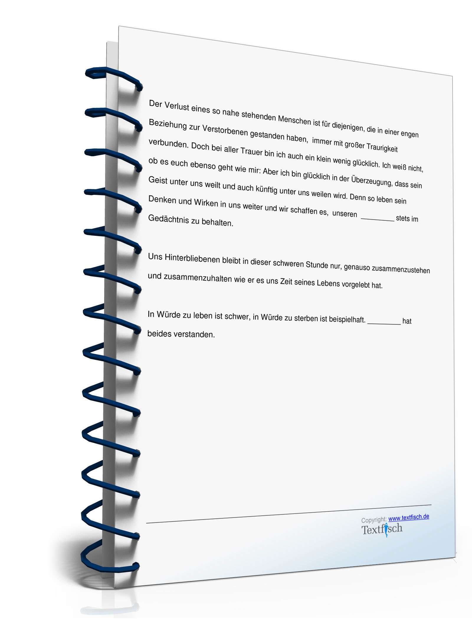 Trauerrede für einen Verstorbenen eng Vertrauter PDF. Seite: 3