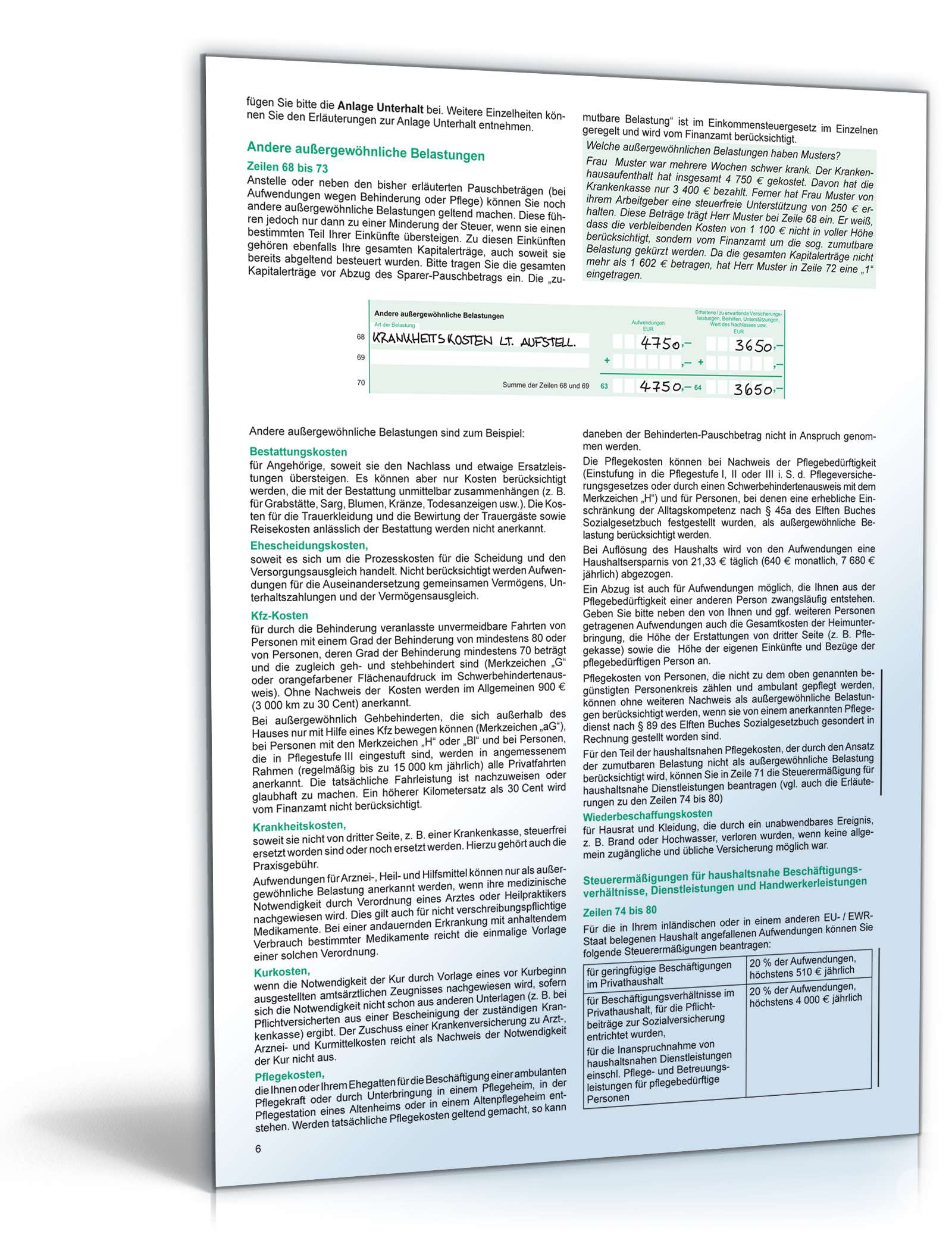 Anleitung zur Einkommensteuererklärung 2009 PDF. Seite: 6