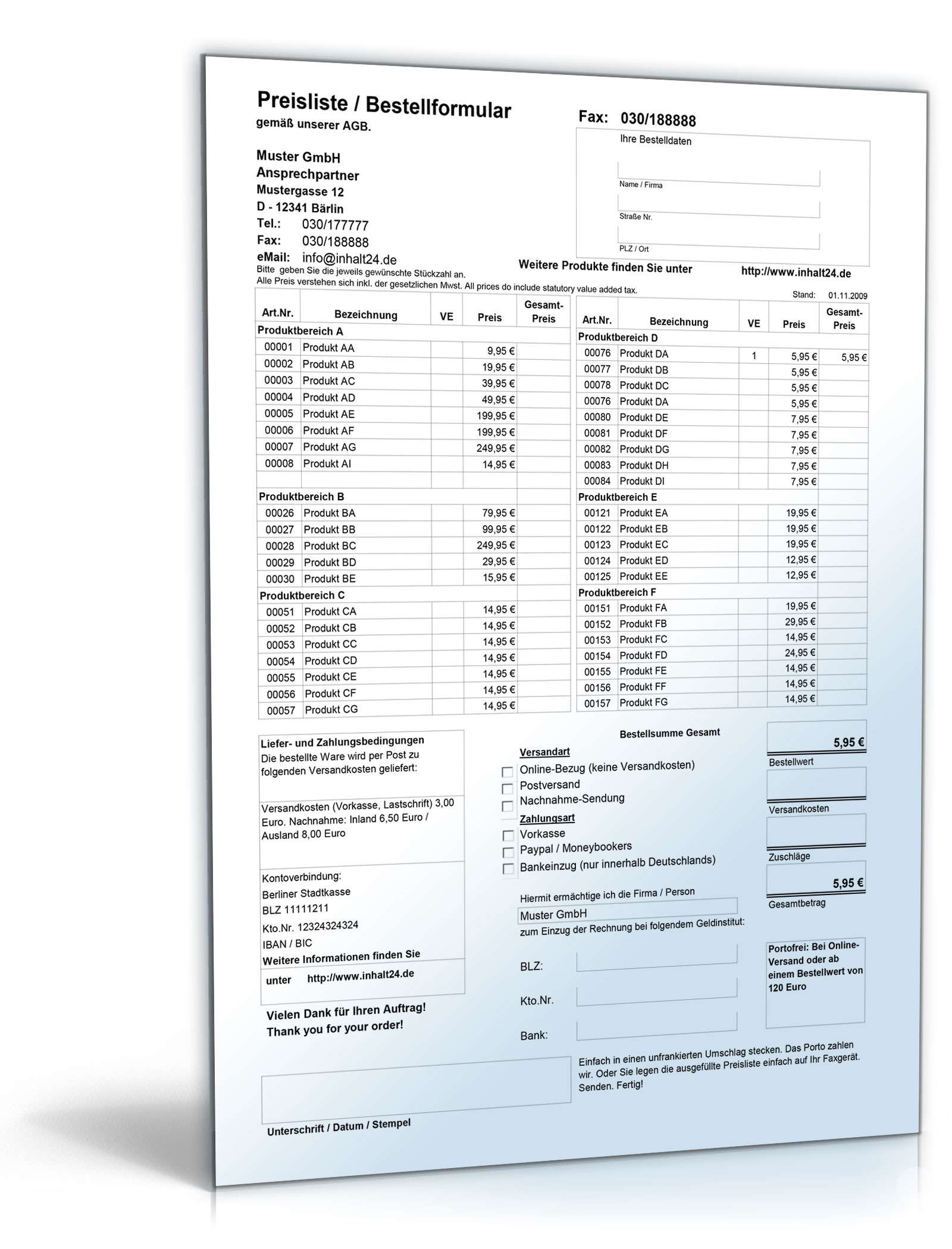 Genial einfache Preisliste mit Excel Excel. Seite: 3