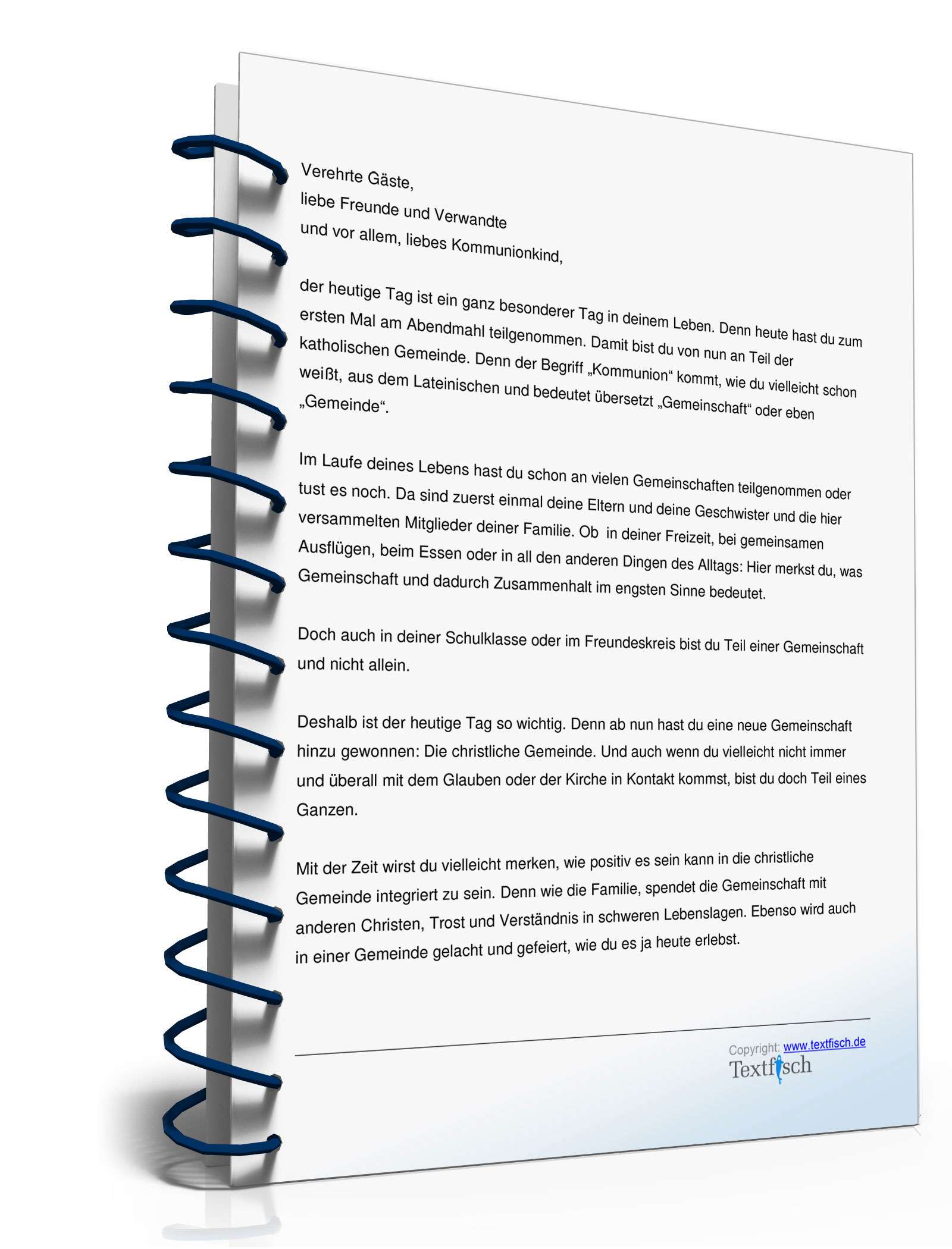 Rede zur Kommunion des Elternteils oder Pate PDF. Seite: 2