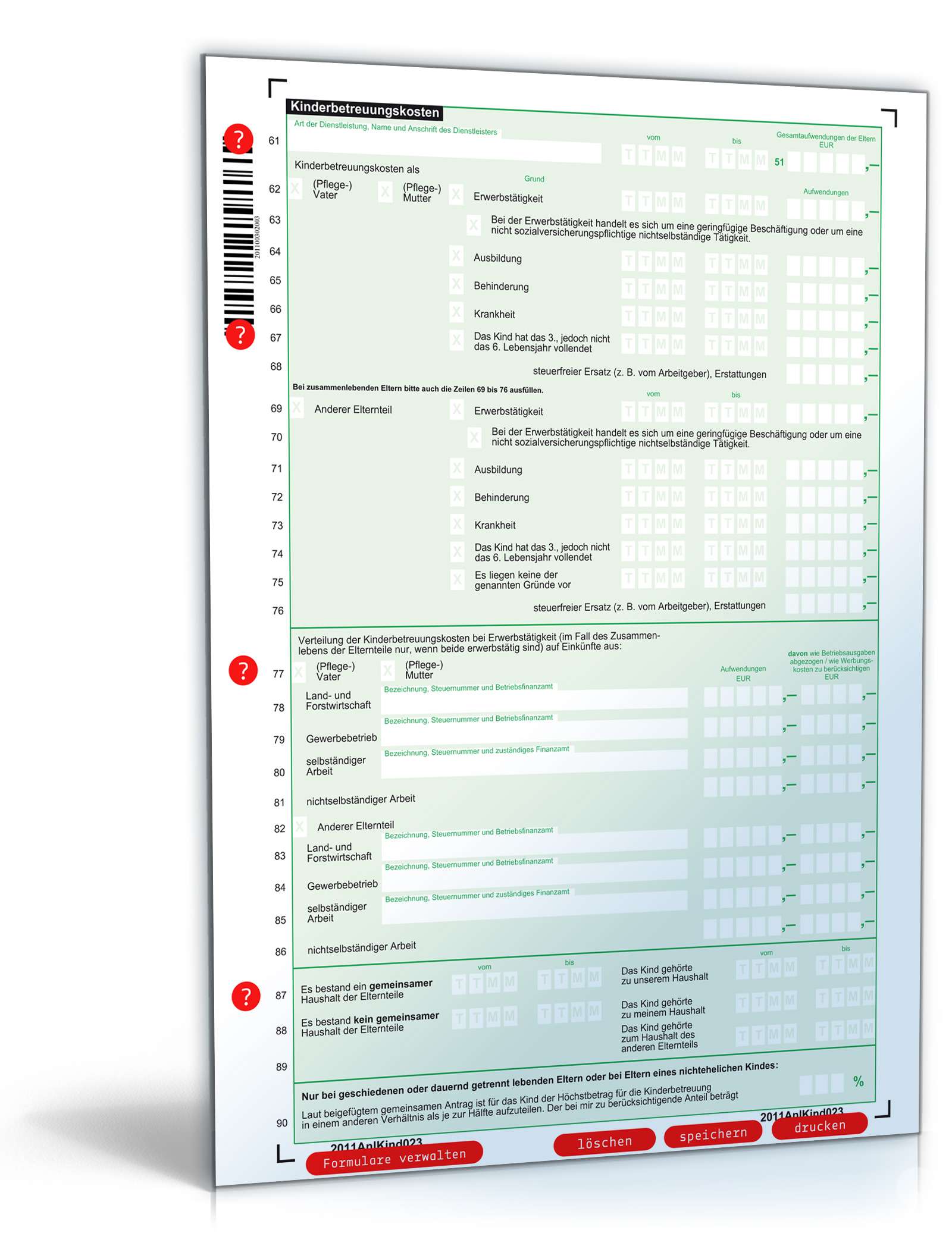 Anlage Kind 2011 PDF. Seite: 3