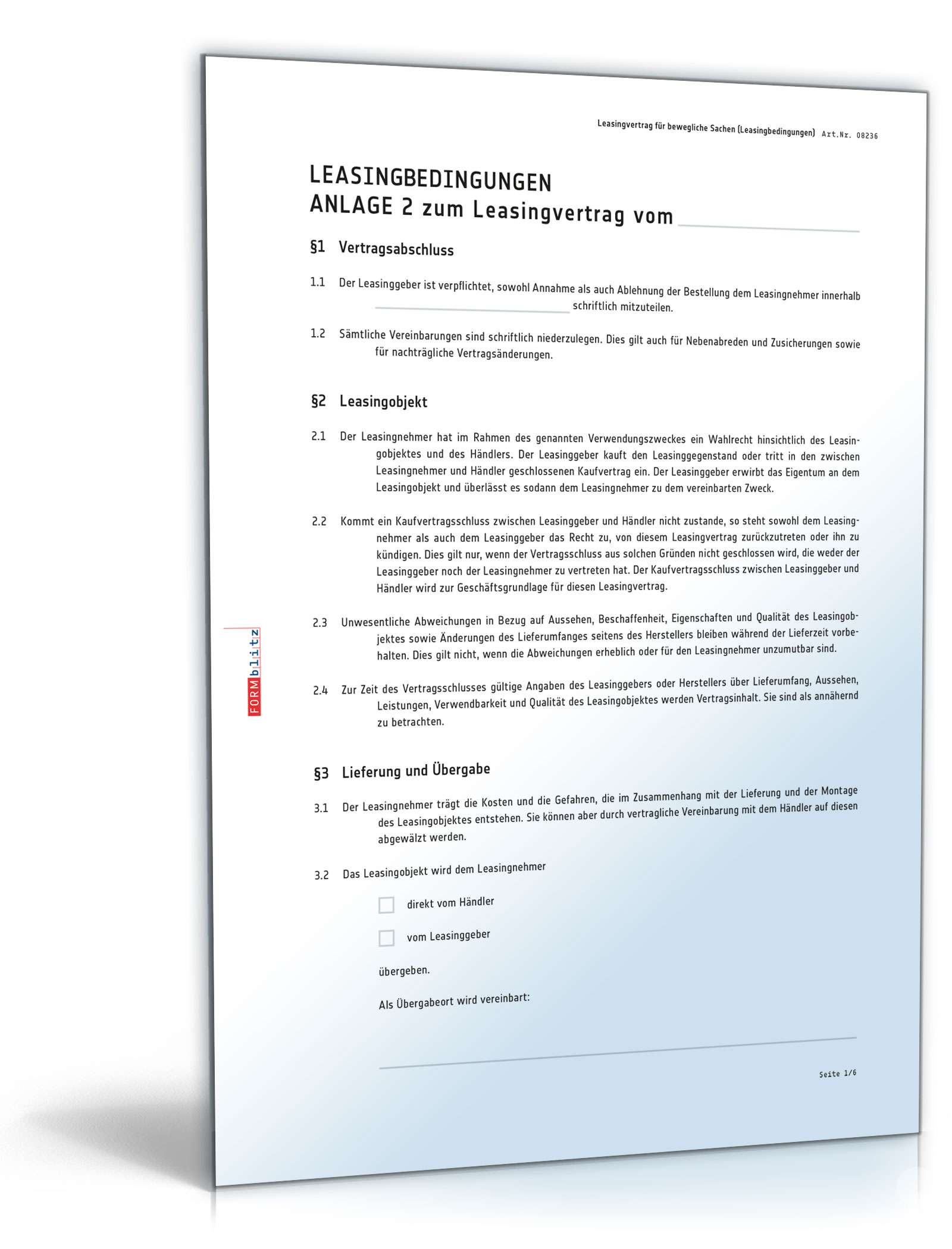 Leasingvertrag Vorlage Zum Download Leasingvertrag Vorlage Zum Download