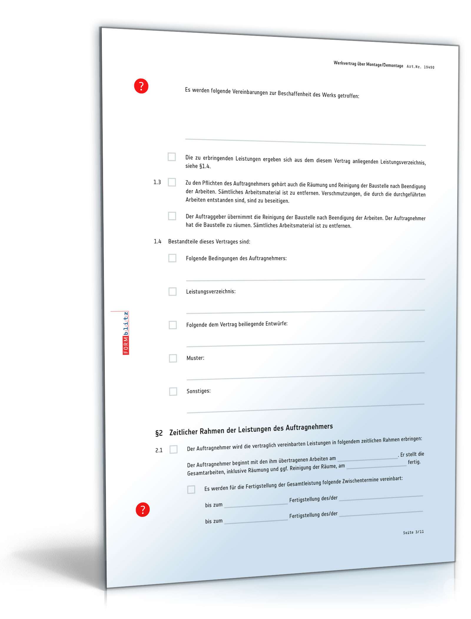 Werkvertrag Montage oder Demontage PDF. Seite: 3