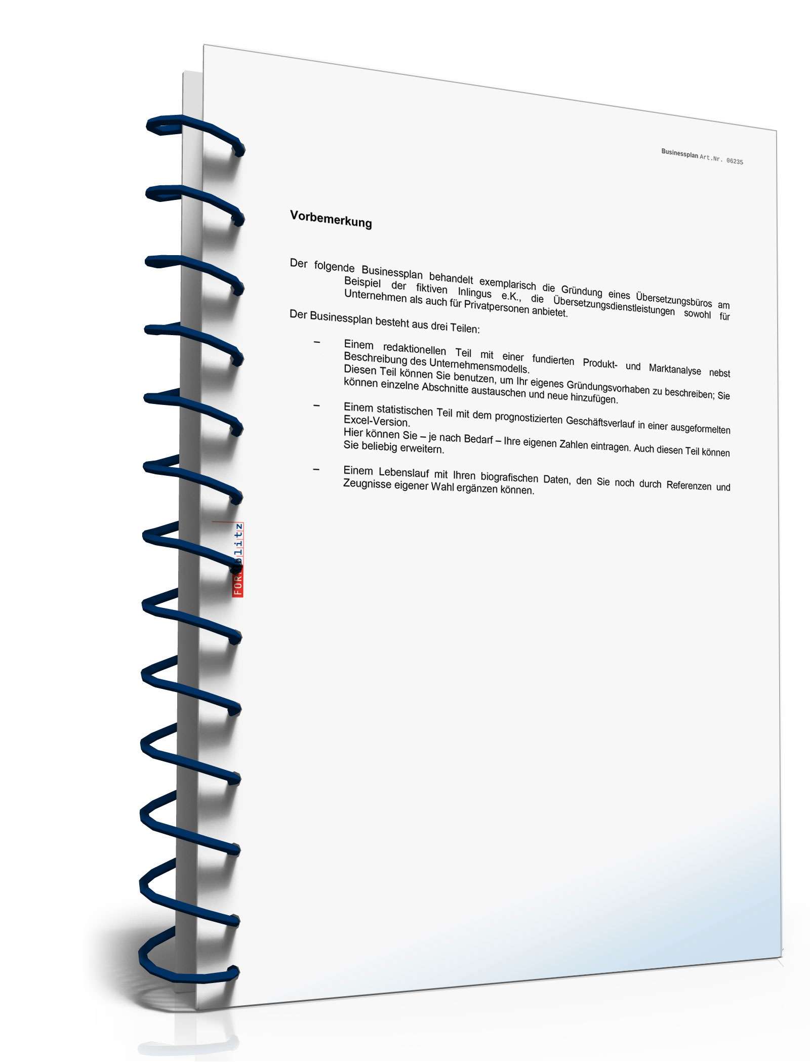 Businessplan Übersetzungsbüro Excel. Seite: 3