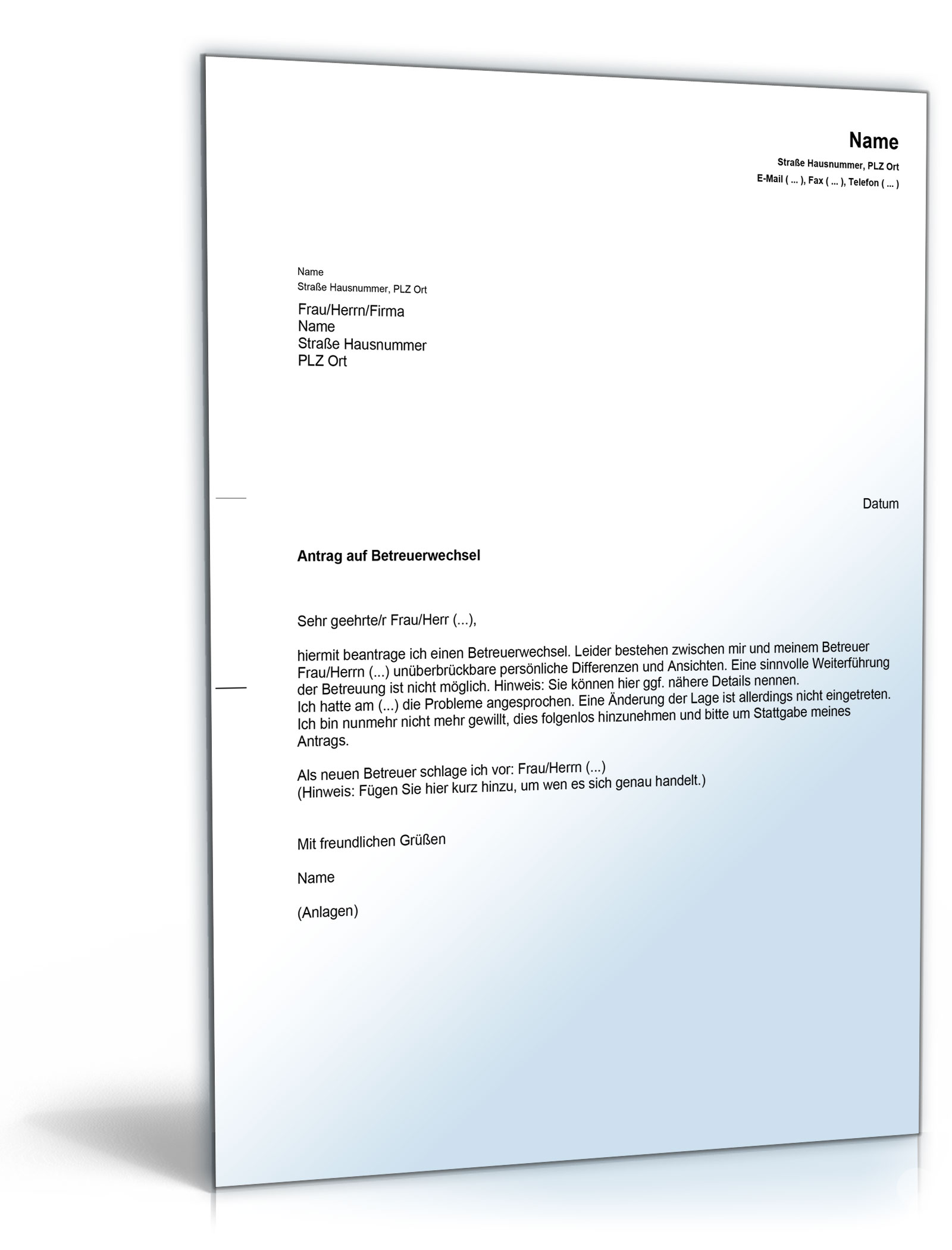 Antrag Aufhebung der Betreuung PDF