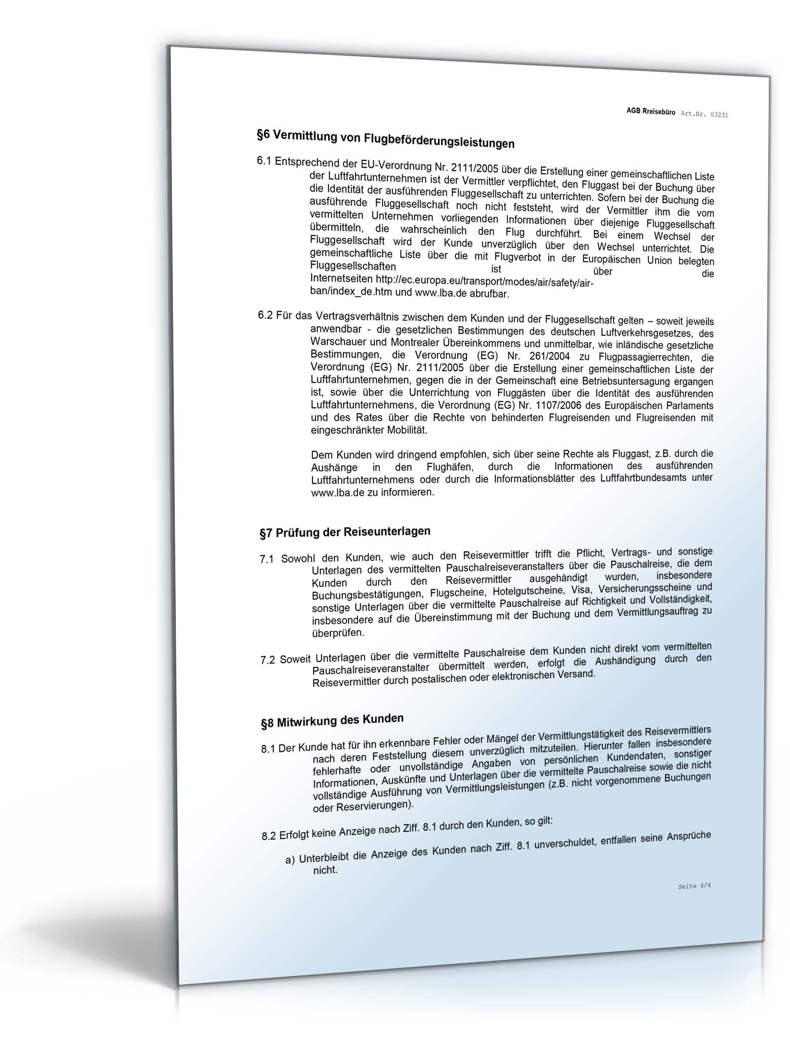 AGB Reisebüro Word. Seite: 2