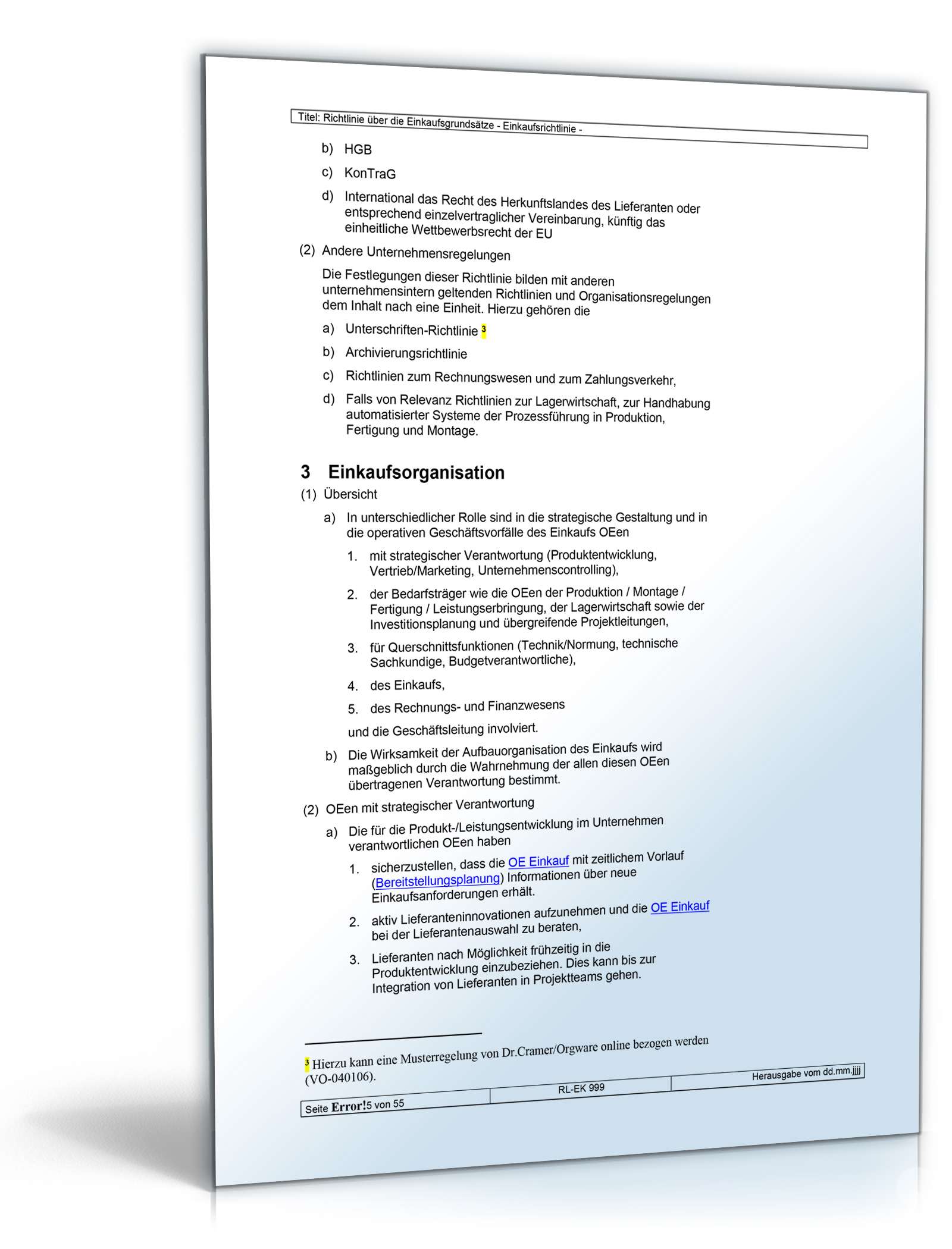 Richtlinien über die Einkaufsgrundsätze Word. Seite: 5