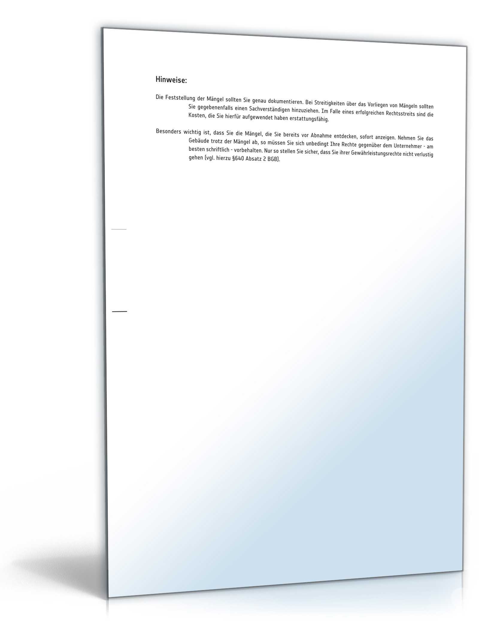 Mängelanzeige gegenüber Bauunternehmer PDF. Seite: 3