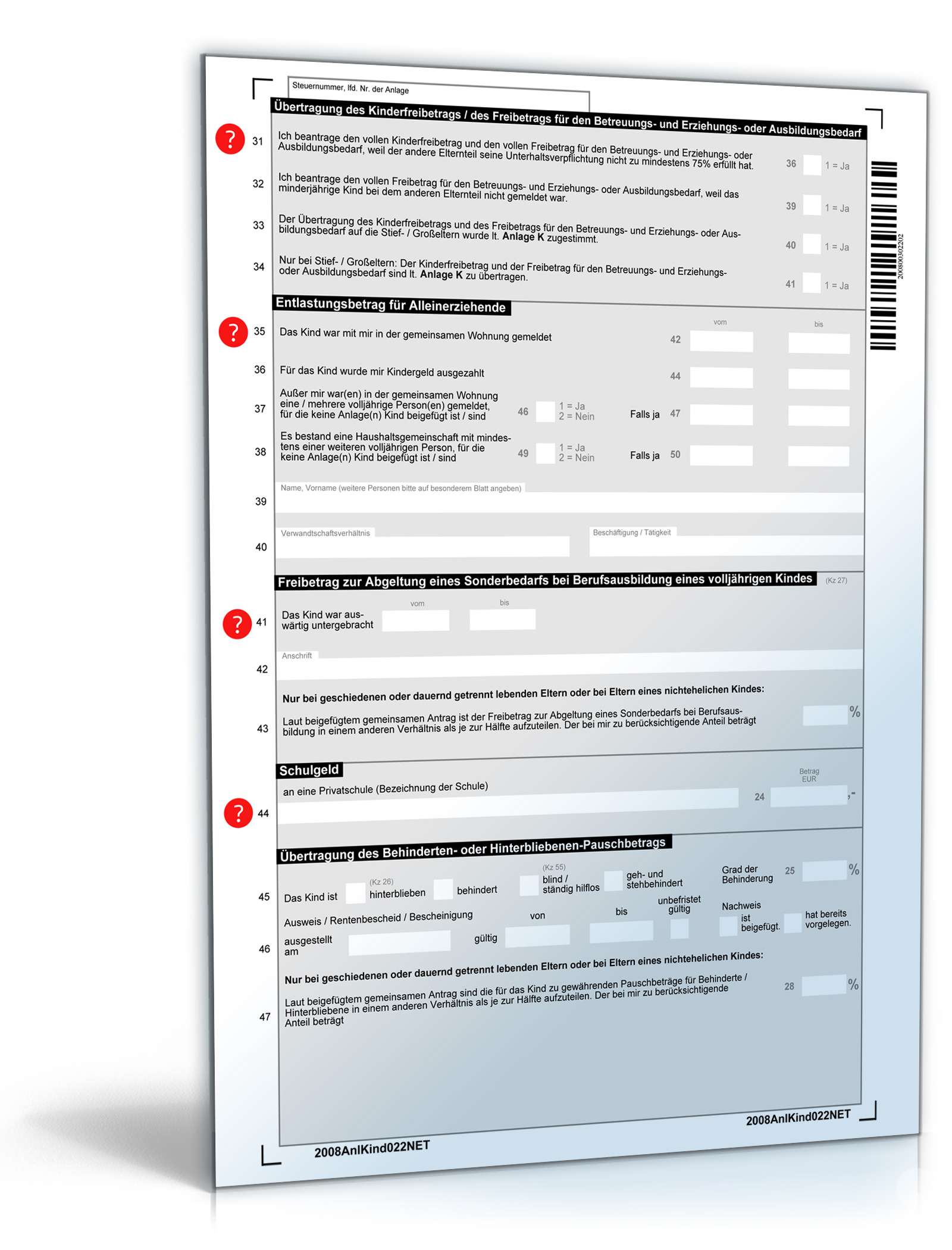 Anlage Kind 2008 PDF. Seite: 2