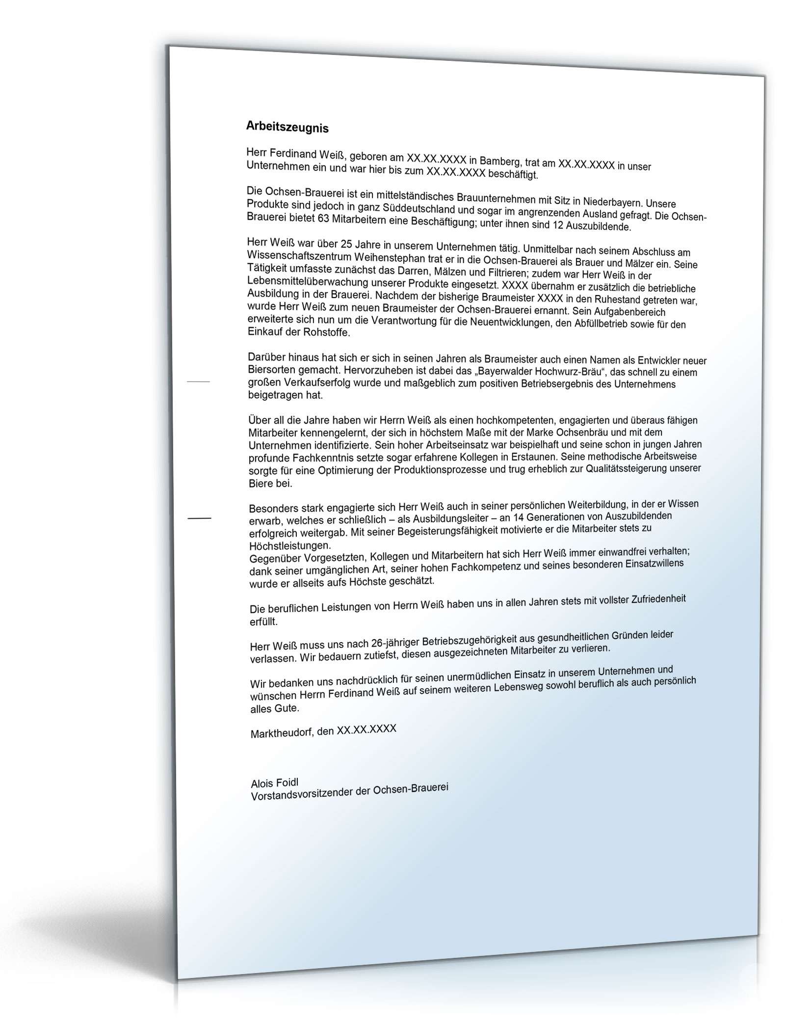 Arbeitszeugnis Brauer Excel. Seite: 3