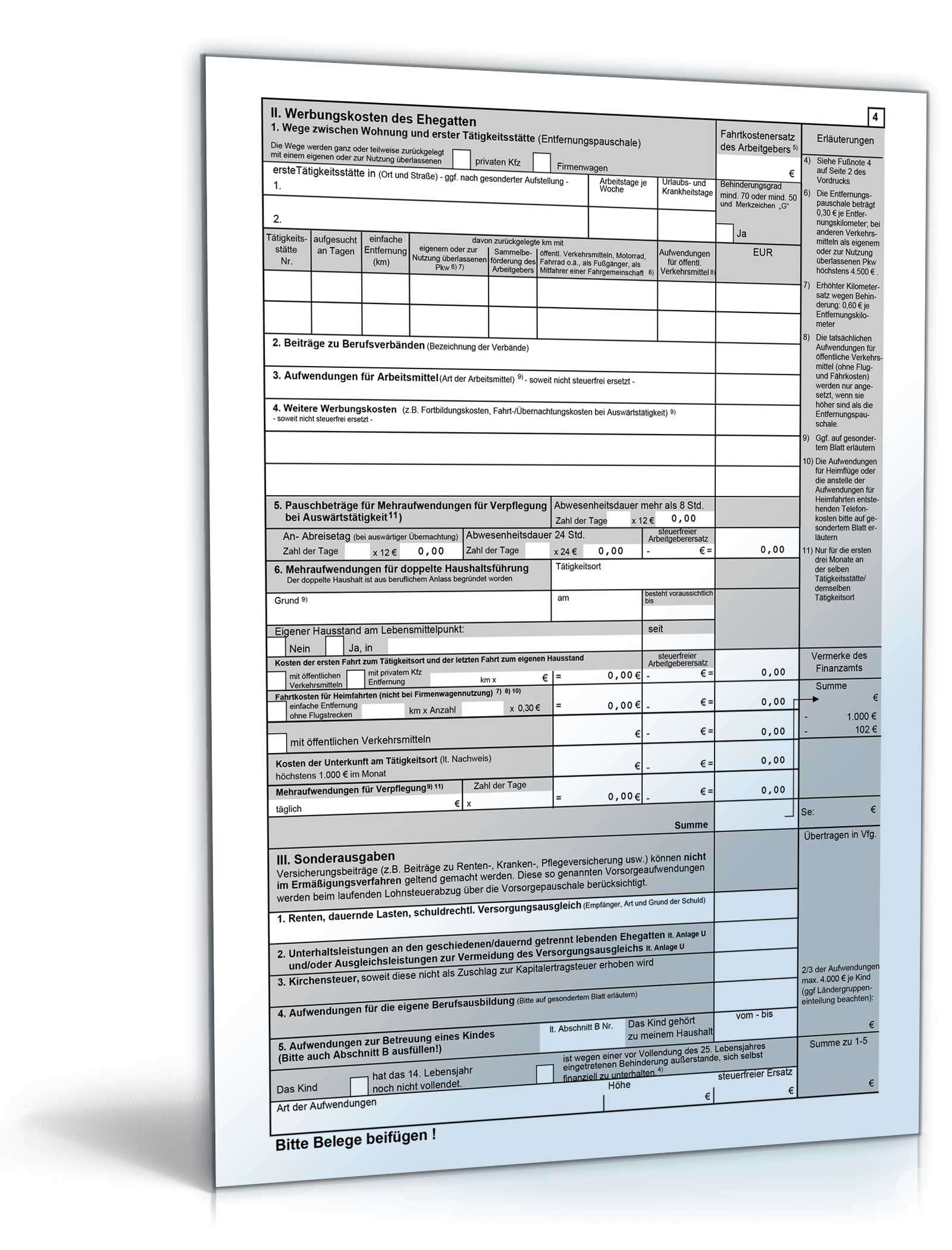 Antrag auf Lohnsteuer-Ermäßigung 2016 PDF. Seite: 4