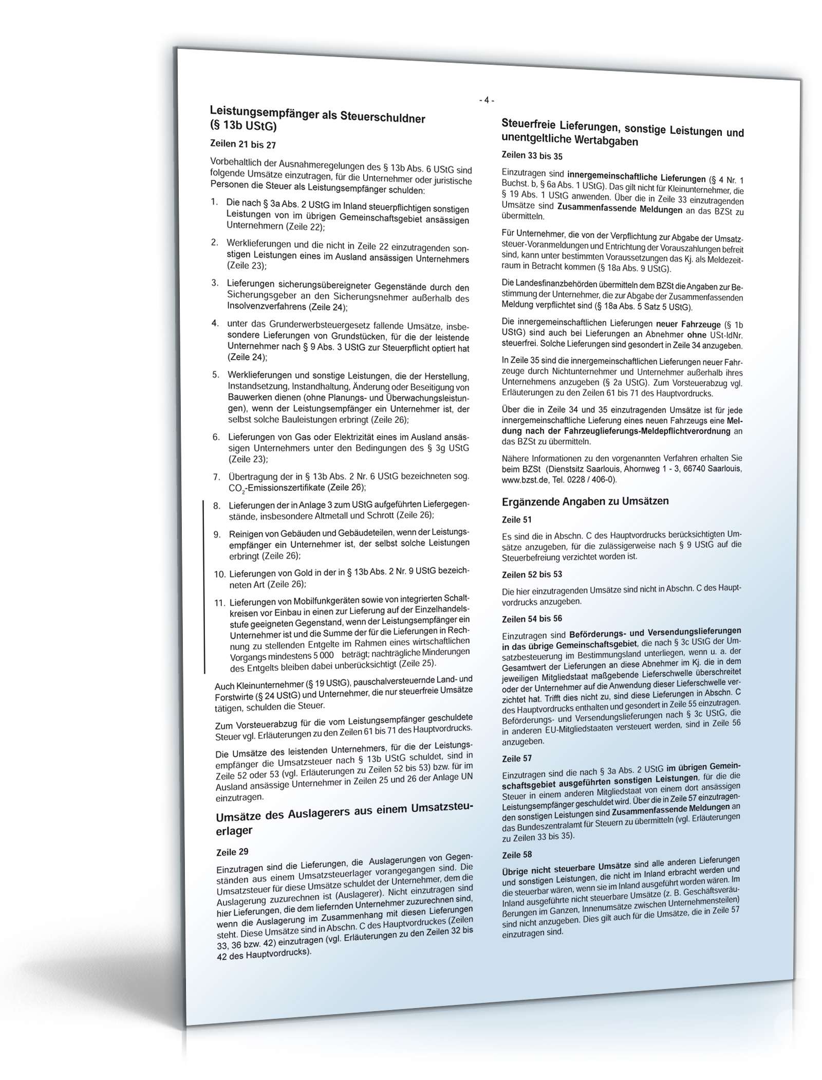 Anlagen zur Umsatzsteuererklärung 2011 PDF. Seite: 8