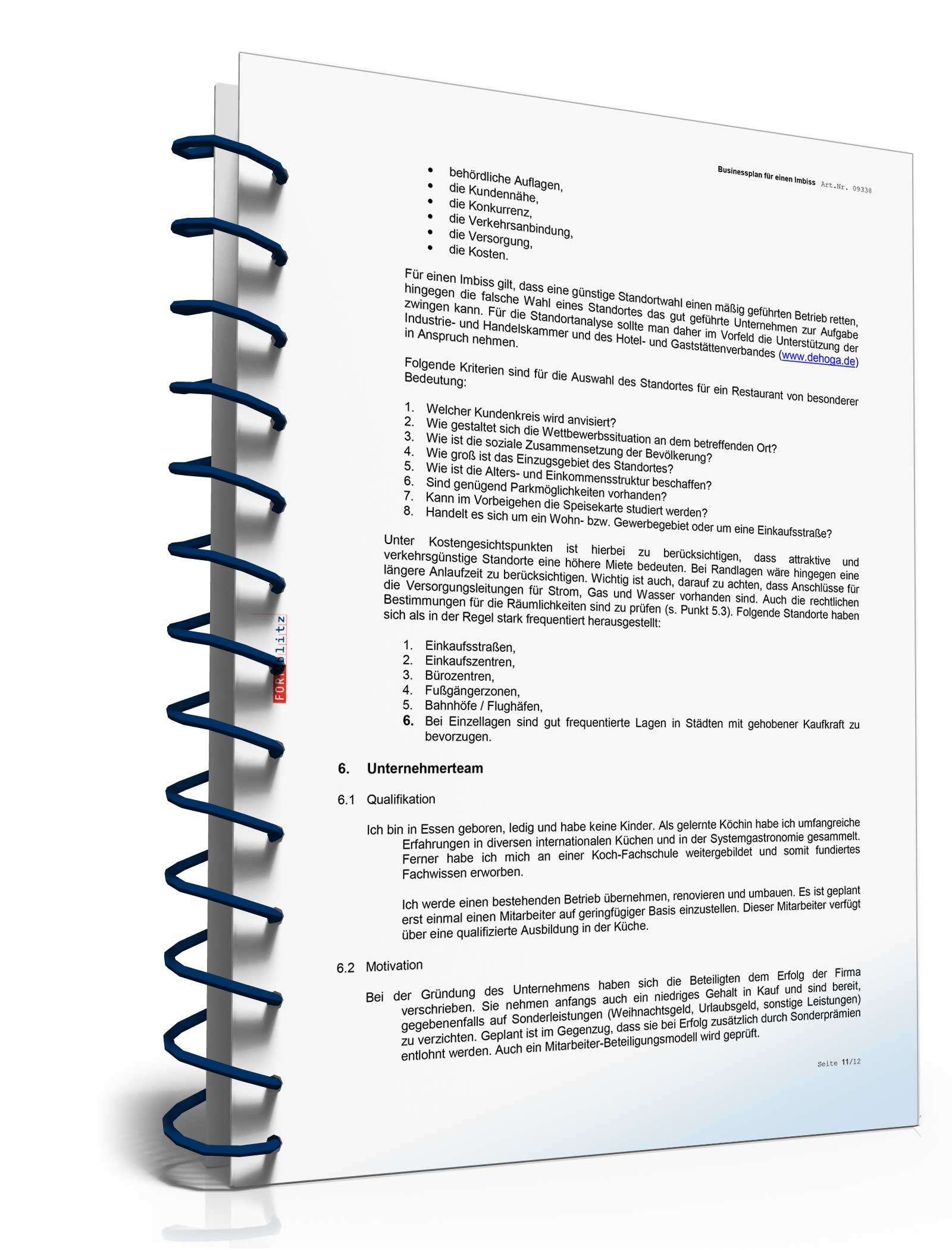 Businessplan Imbiss Excel. Seite: 14