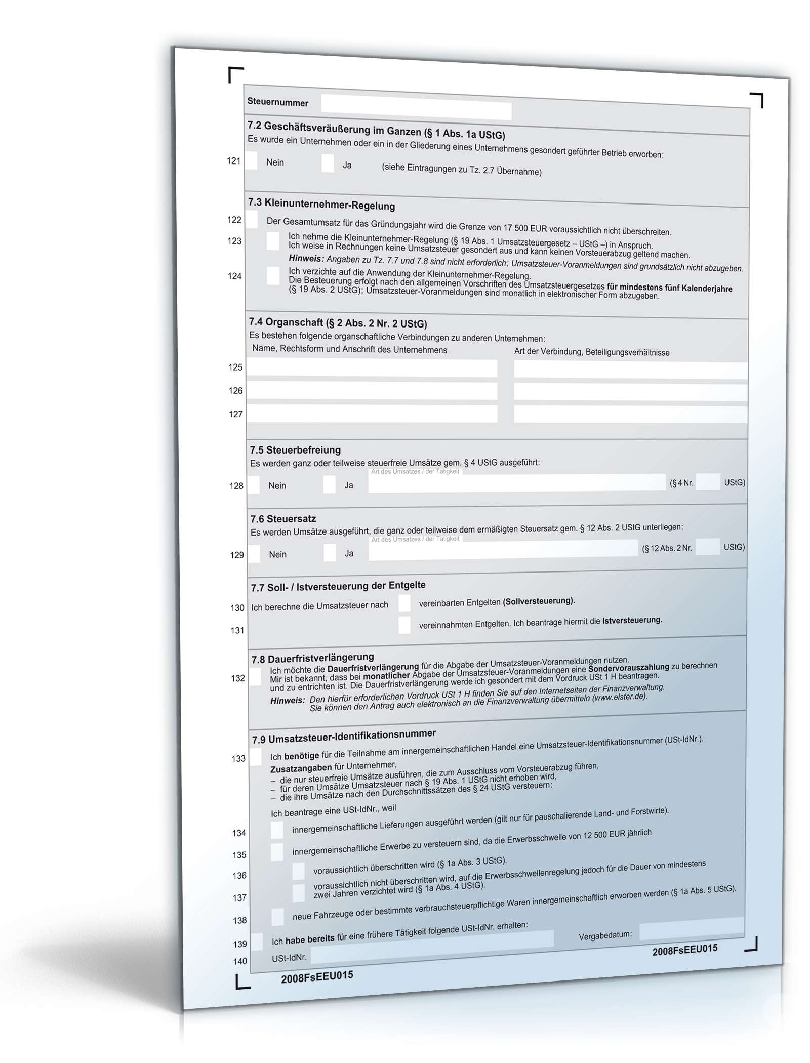 Fragebogen zur steuerlichen Erfassung 2008 PDF. Seite: 5