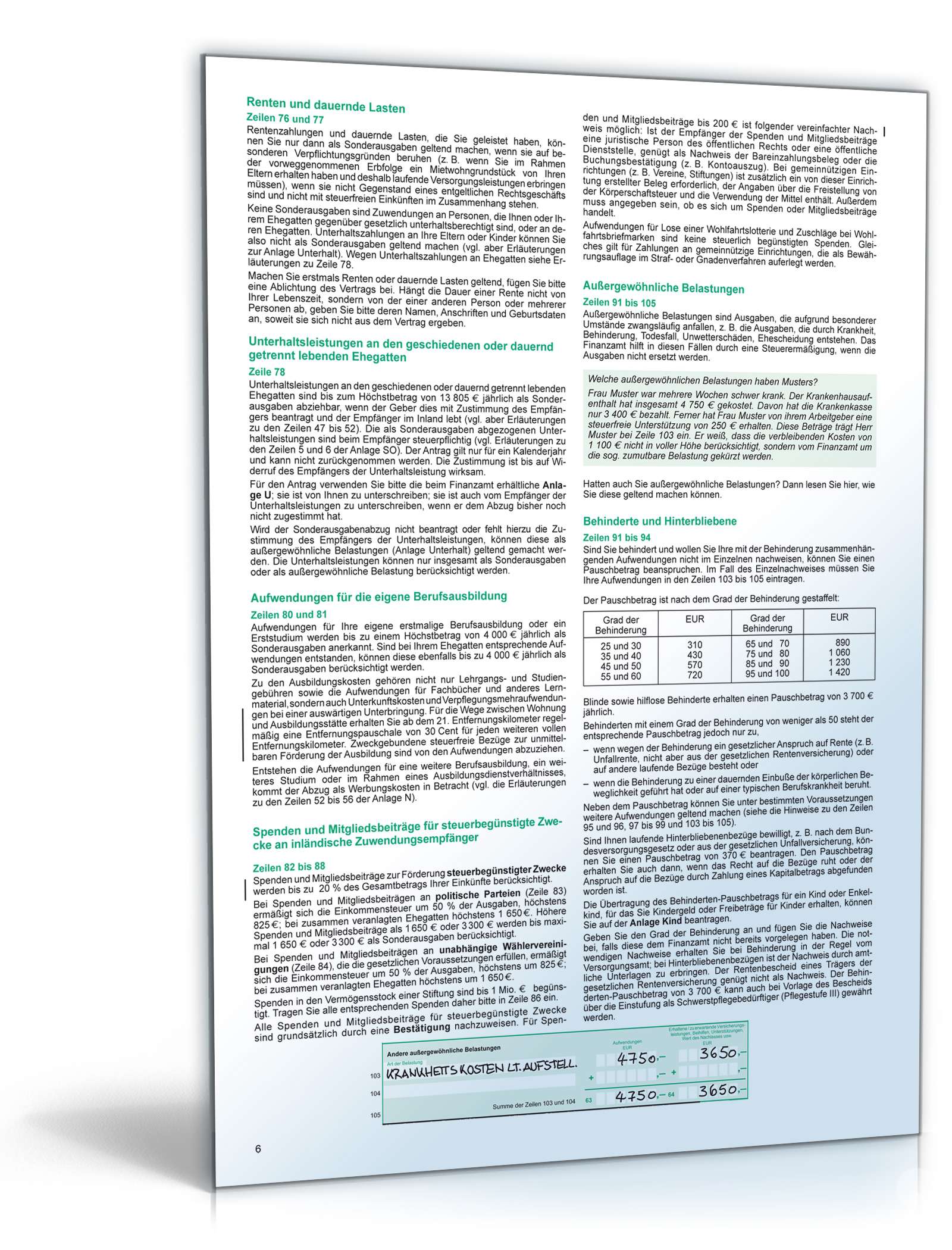 Anleitung zur Einkommensteuererklärung 2007 PDF. Seite: 6