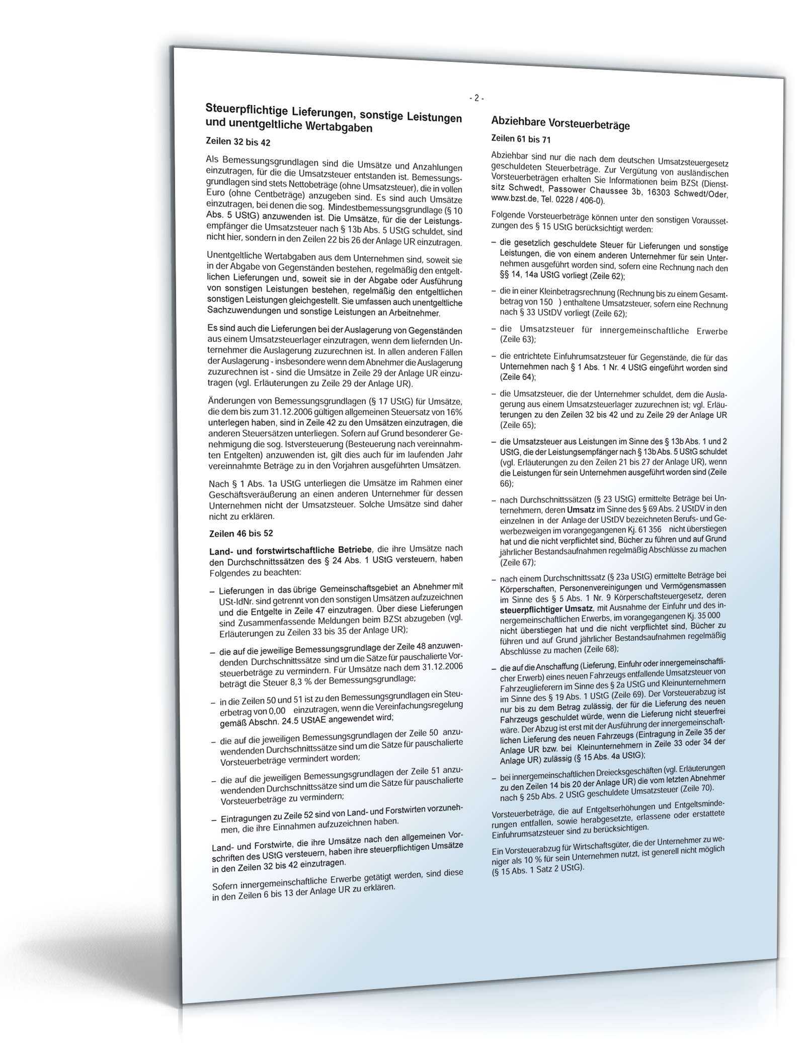 Umsatzsteuererklärung 2011 PDF. Seite: 10