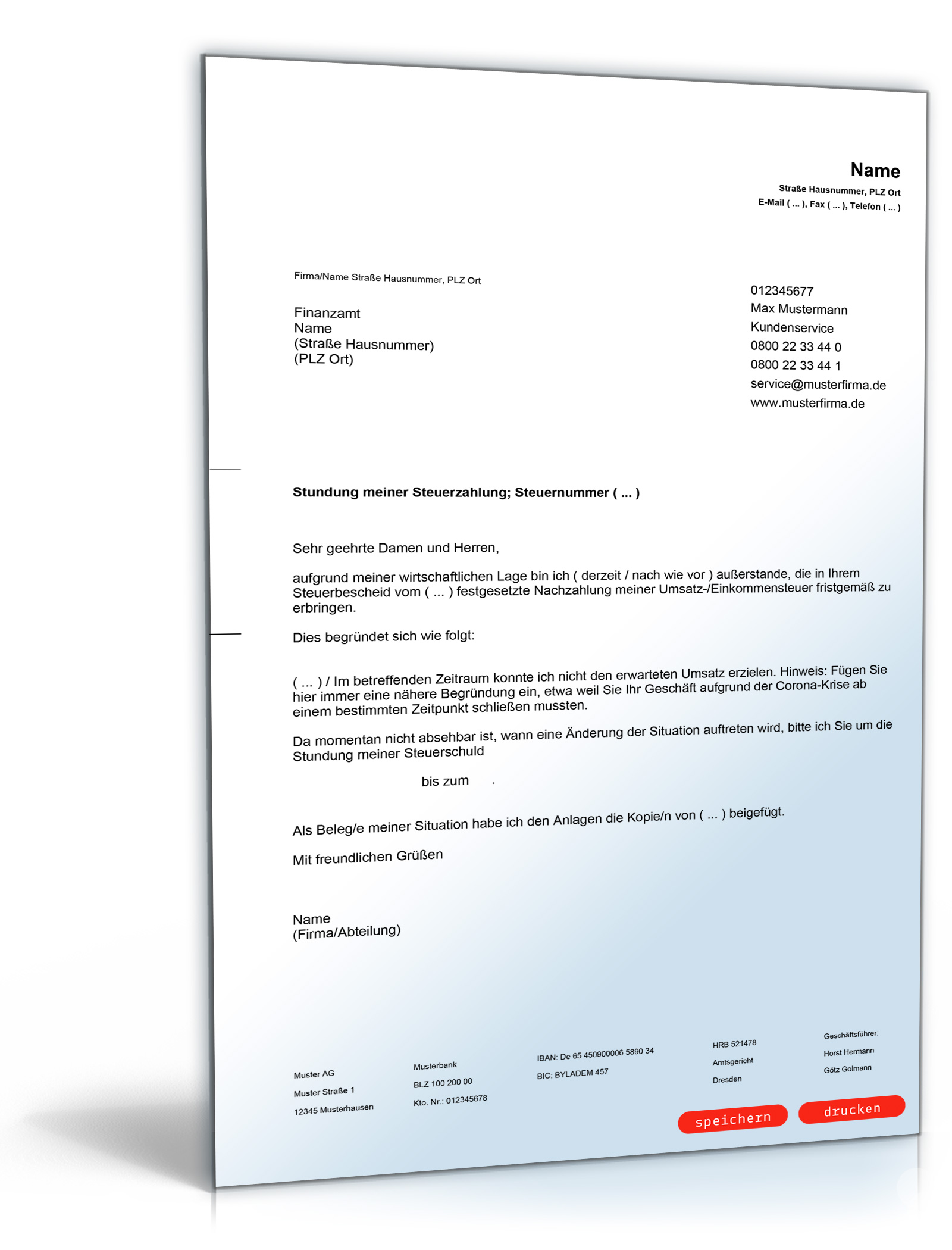 Stundung der Steuerschuld PDF