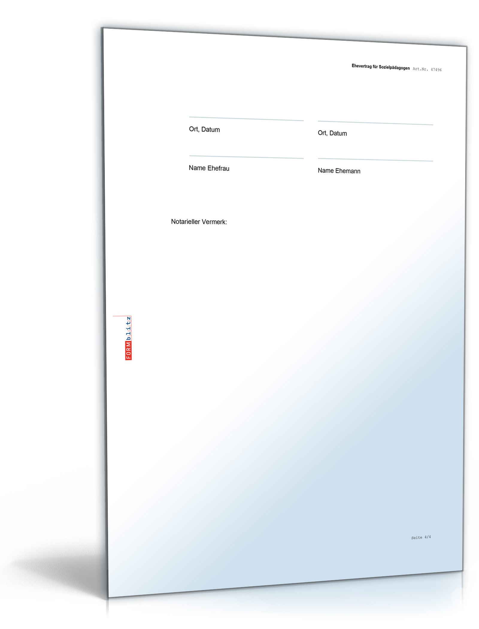 Ehevertrag Sozialpädagoge Fun-Vertrag Word. Seite: 4