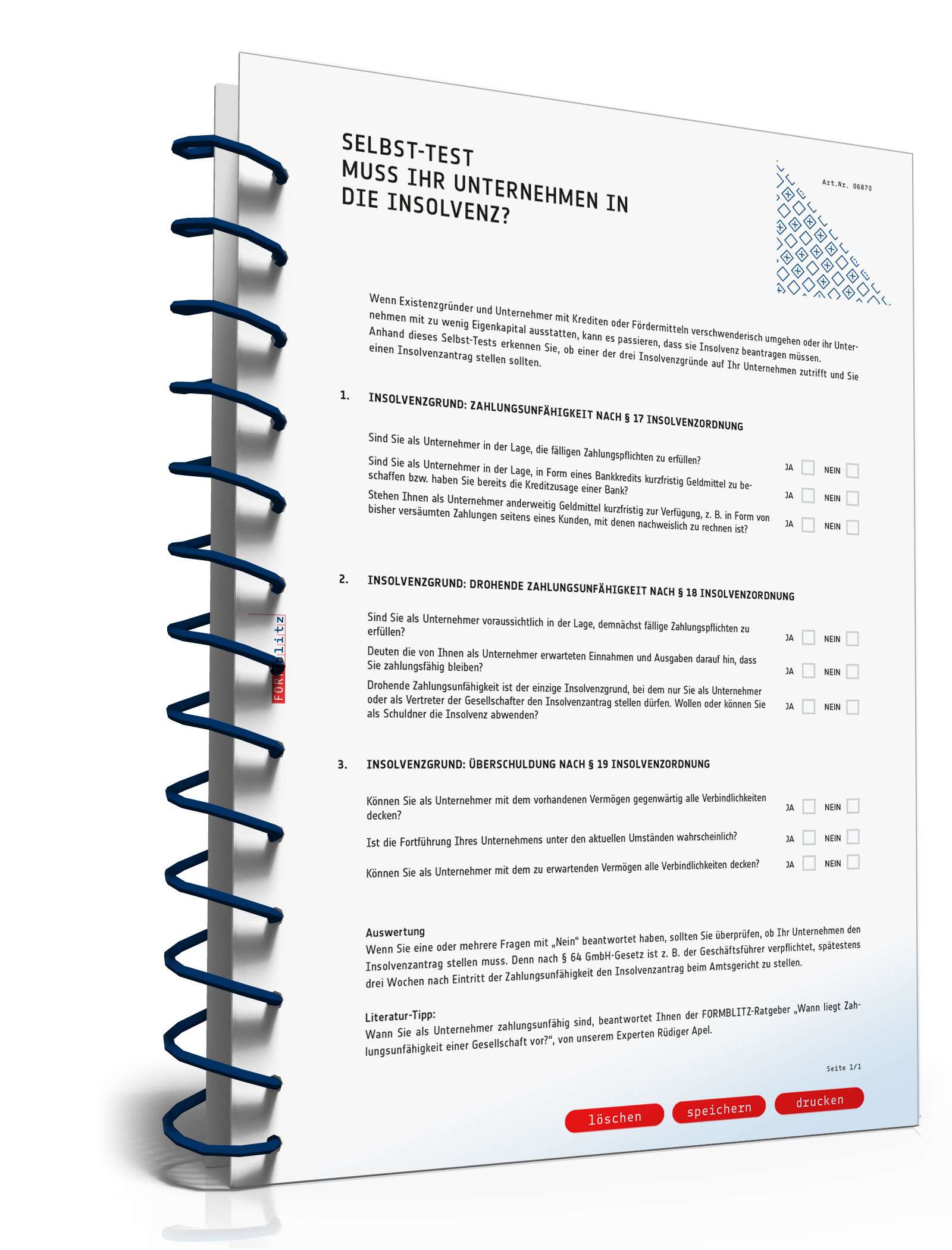 Checkliste Insolvenz Unternehmen  PDF