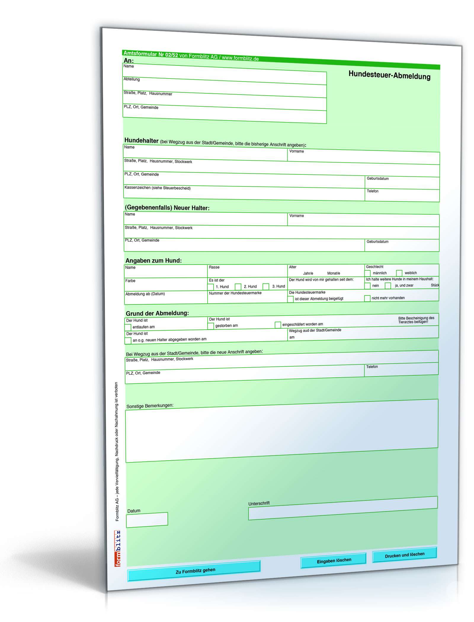 Abmeldung Hundesteuer PDF