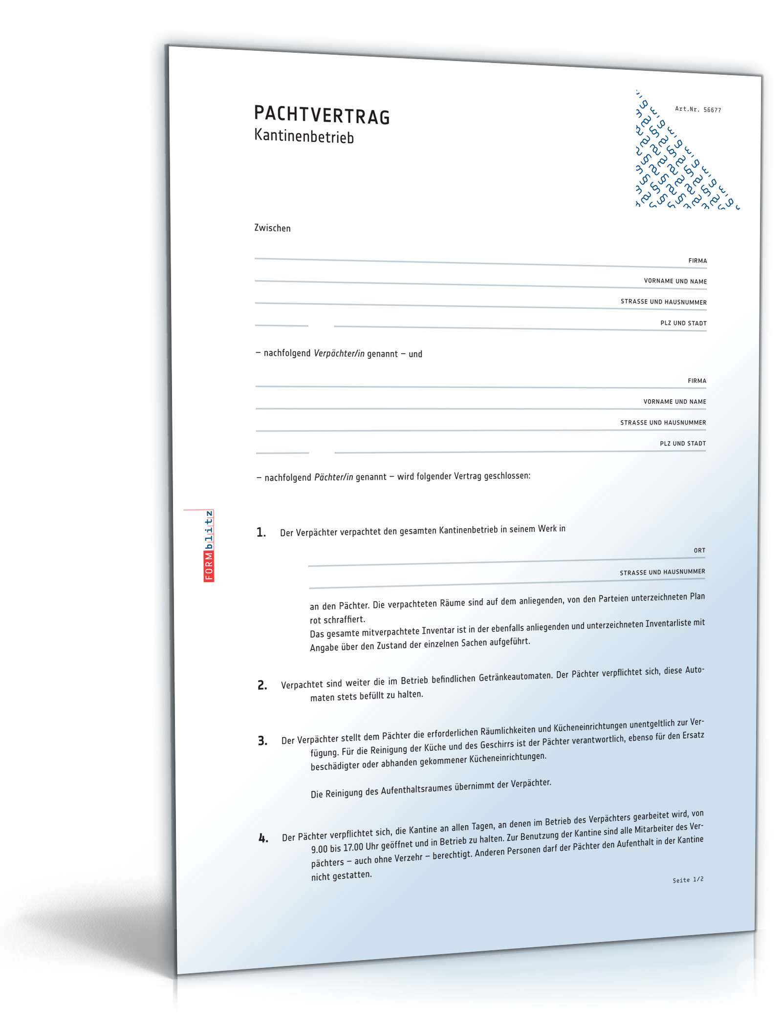 Kantinen-Pachtvertrag PDF