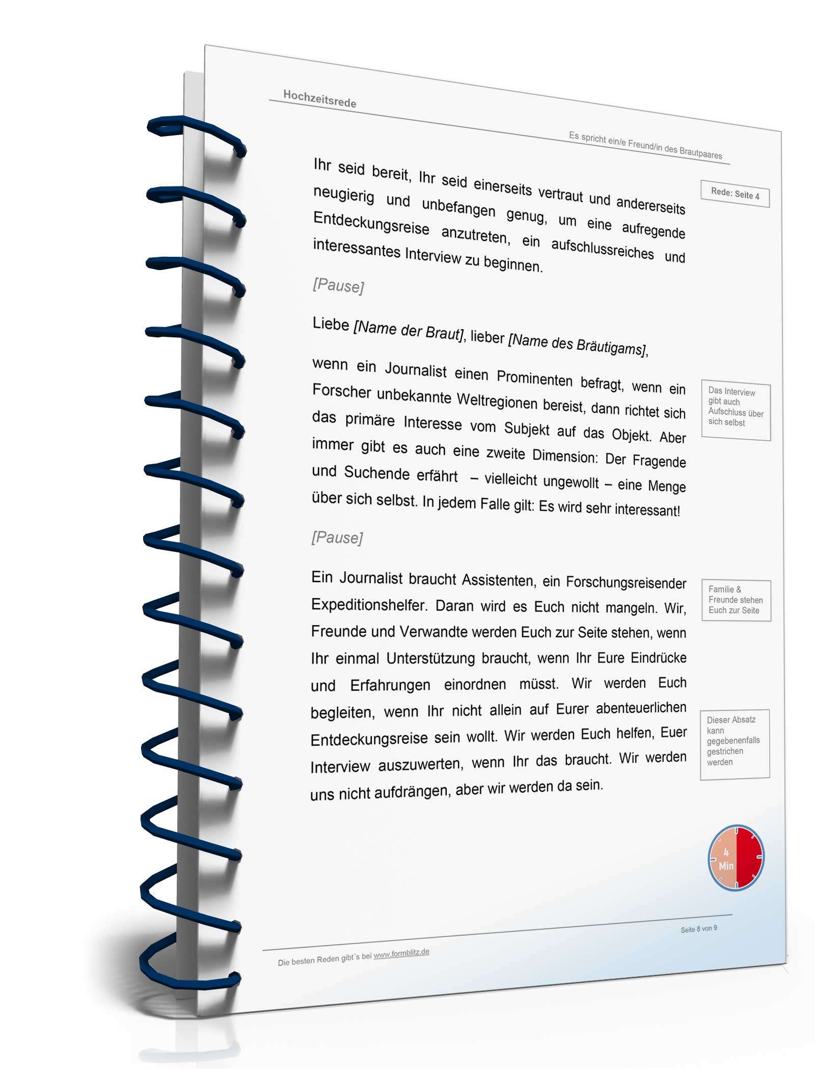 Hochzeitsrede (Freund/Freundin des Brautpaares) Word. Seite: 8