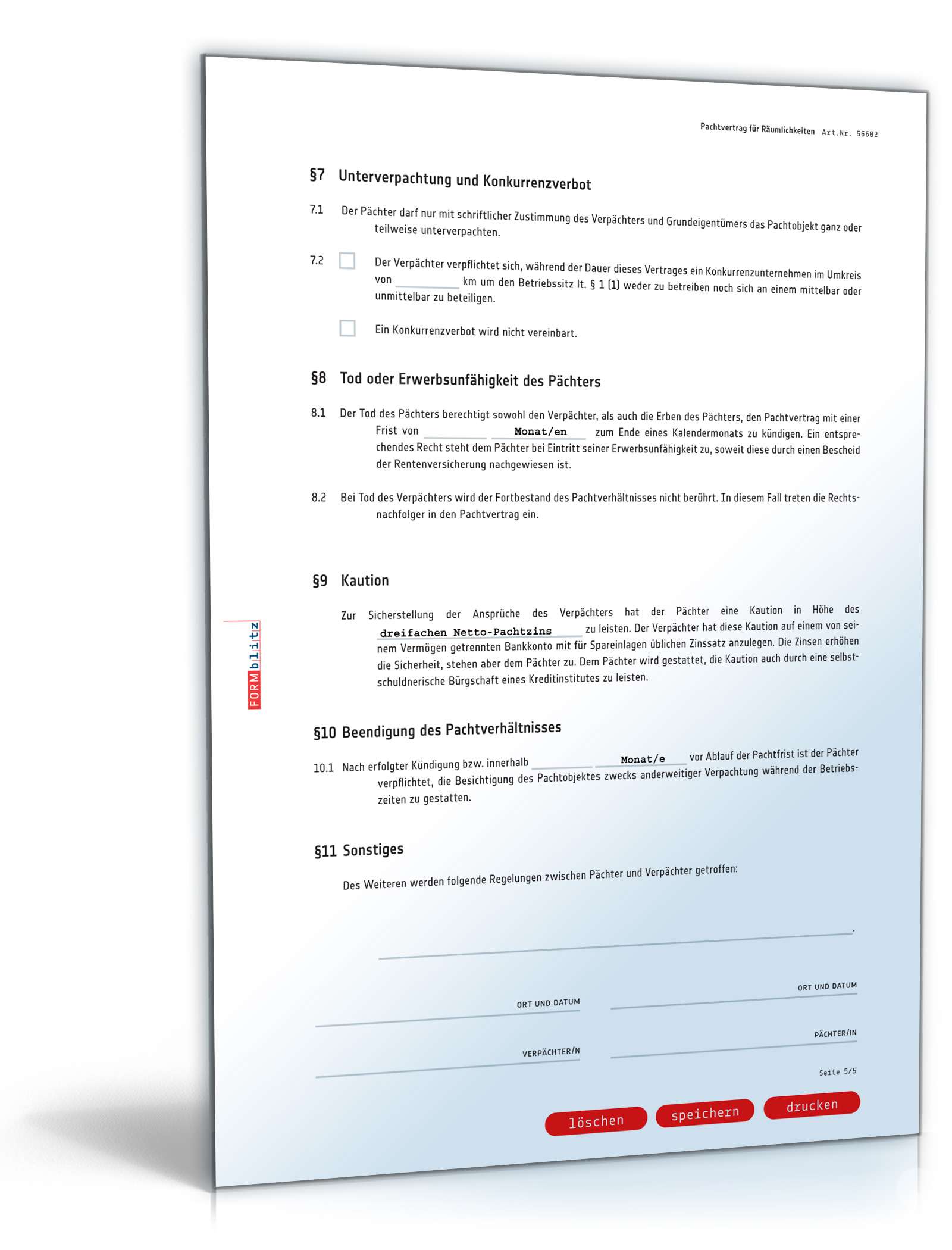 Pachtvertrag Räumlichkeiten PDF. Seite: 5