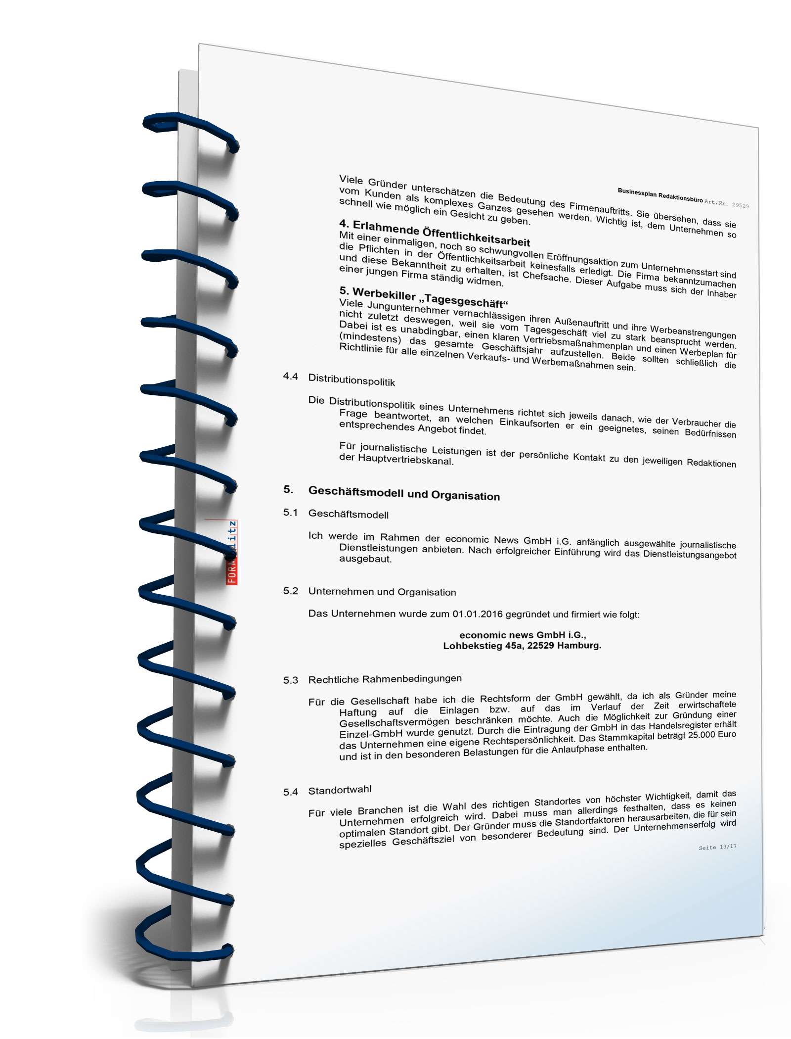 Businessplan Redaktionsbüro Excel. Seite: 12