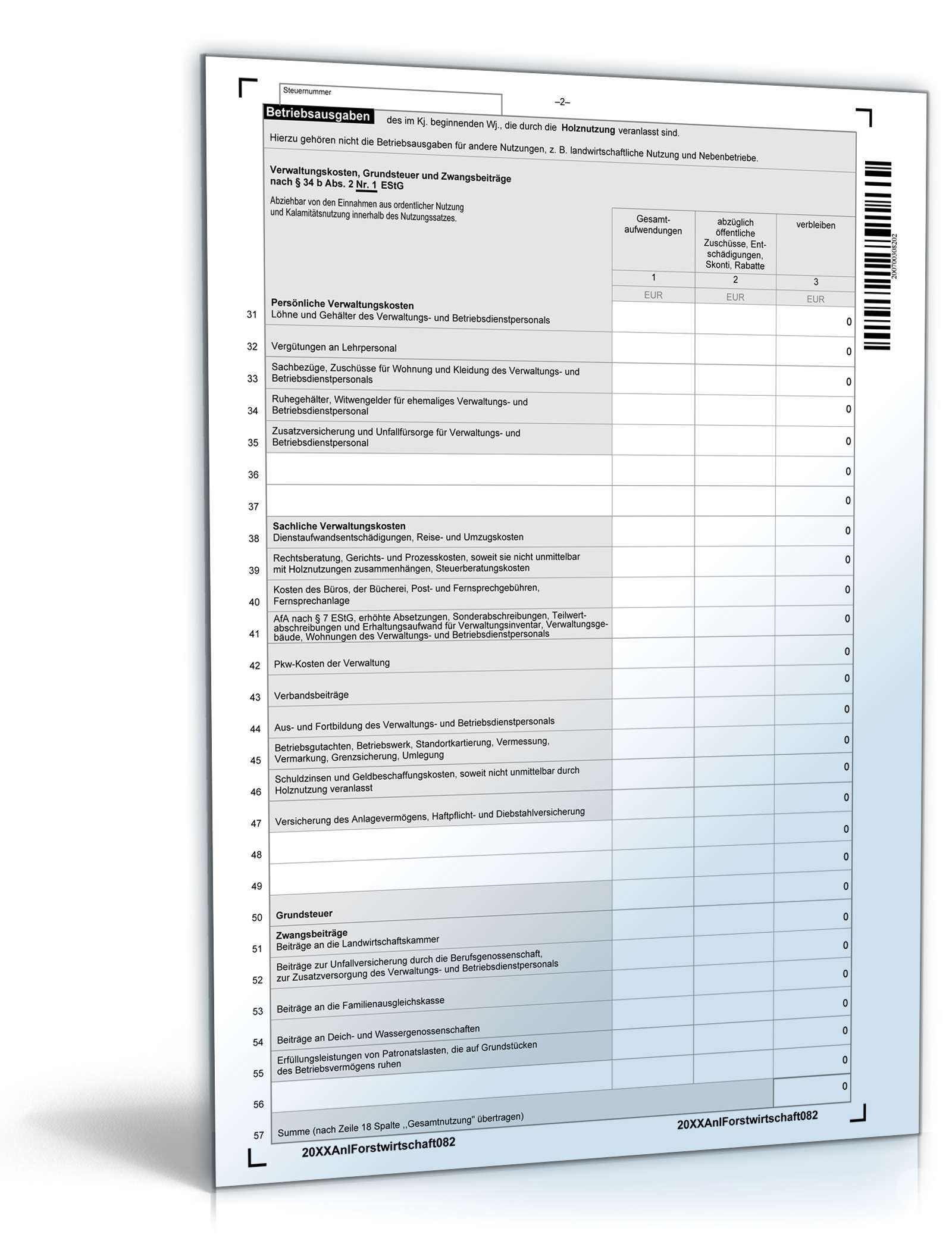 Anlage Forstwirtschaft 2008 PDF. Seite: 2