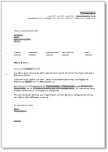 Werbebrief für einen Maler- und Tapezierbetrieb Word