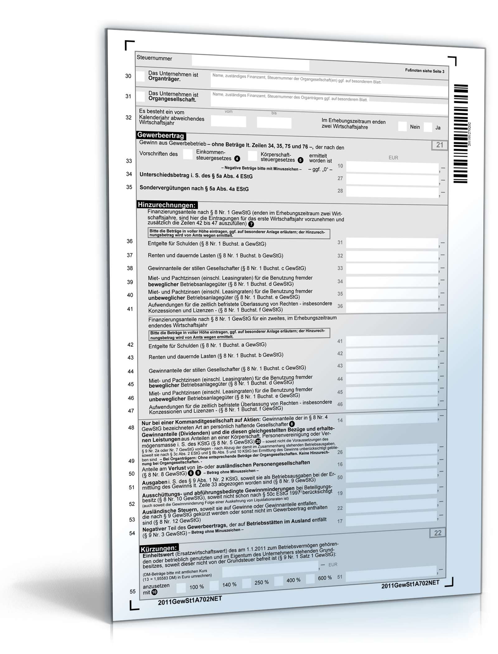 Gewerbesteuererklärung 2011 PDF. Seite: 2