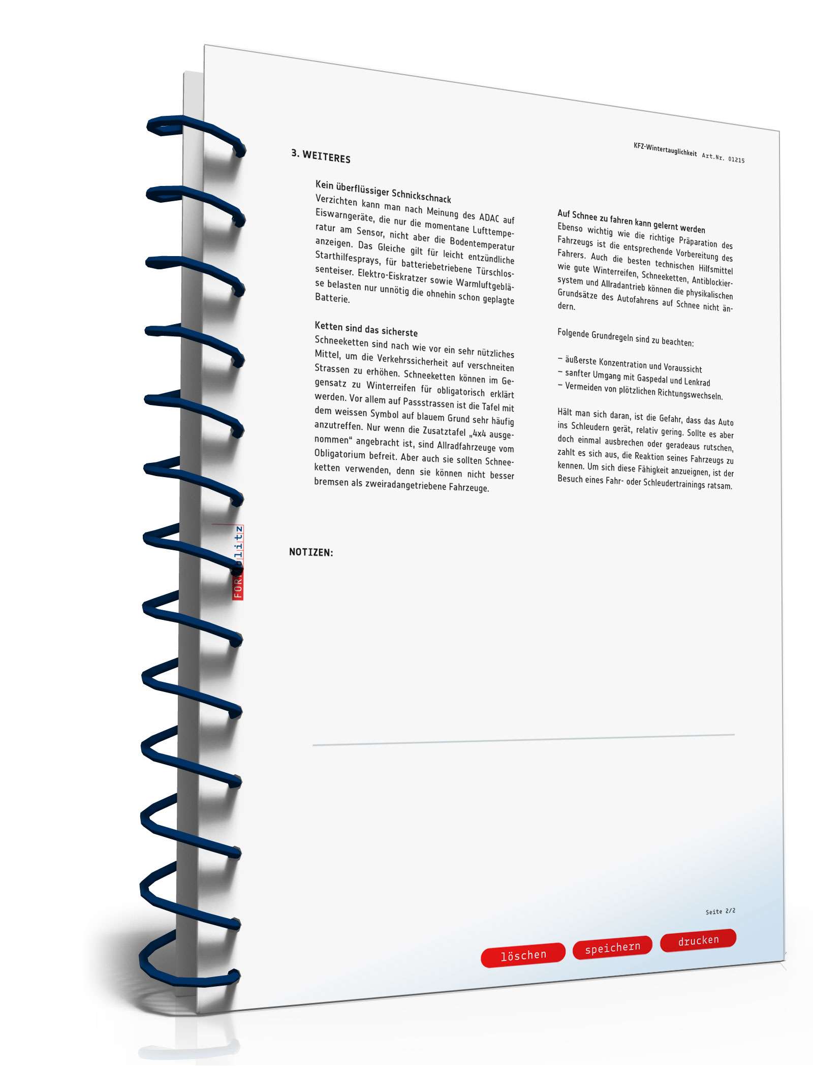 Fahrzeug-Checkliste Winter PDF. Seite: 2